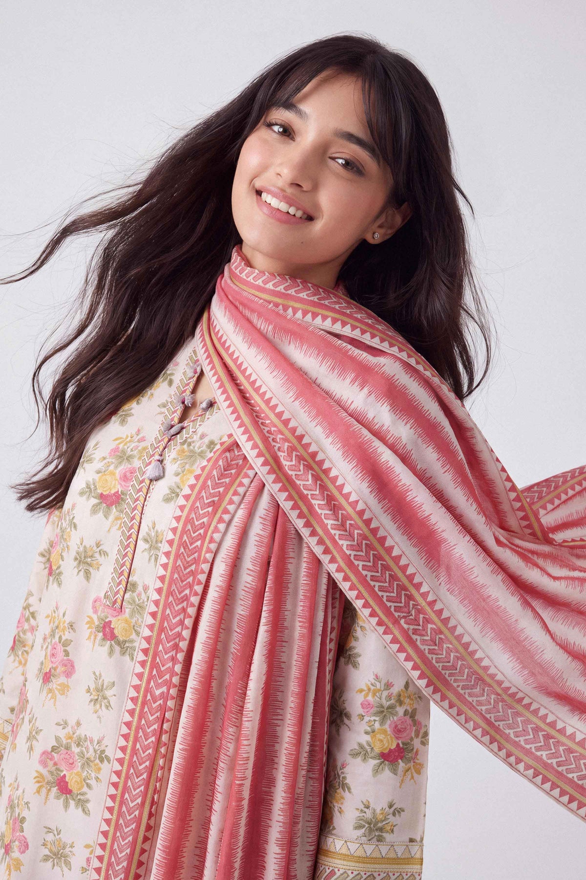 3 Piece - Dyed Printed Loose Fabric - 42604045