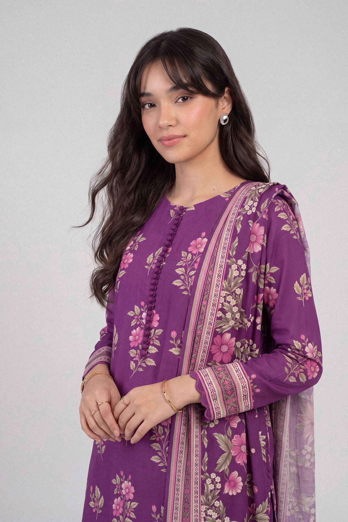 3 Piece - Dyed Printed Loose Fabric - 42604046