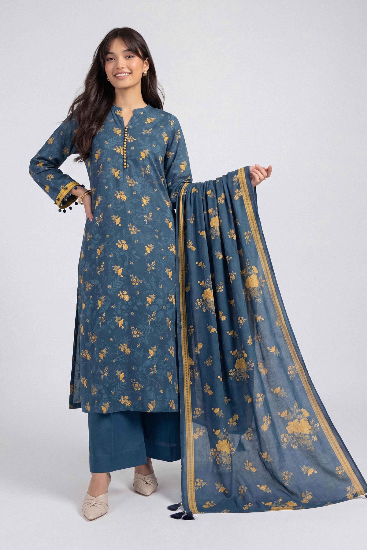 3 Piece - Dyed Printed Loose Fabric - 42604047