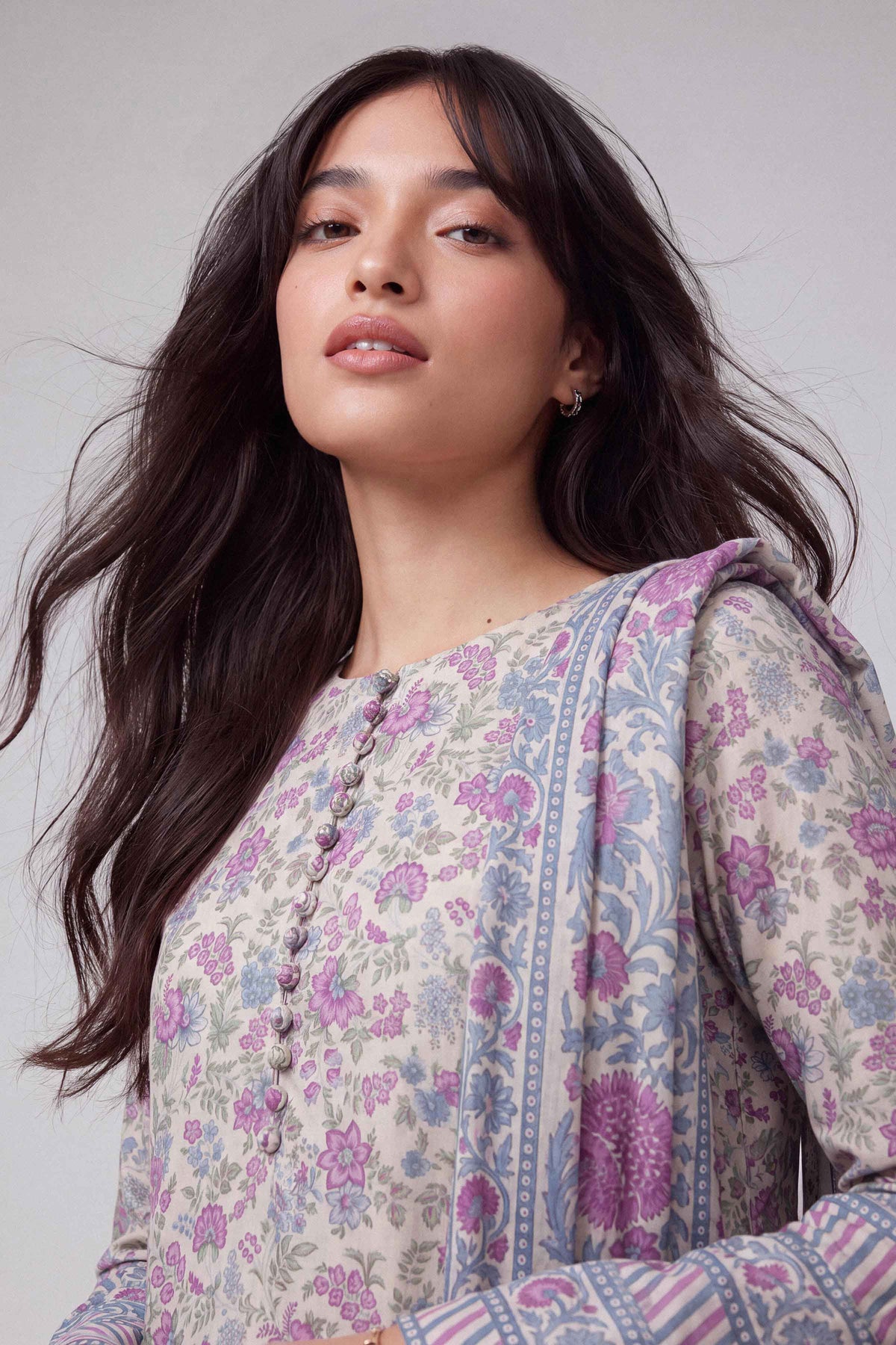 3 Piece - Dyed Printed Loose Fabric - 42604049
