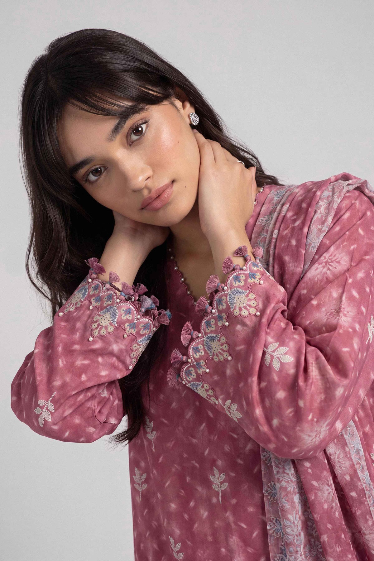 3 Piece - Dyed Printed Loose Fabric - 42604051