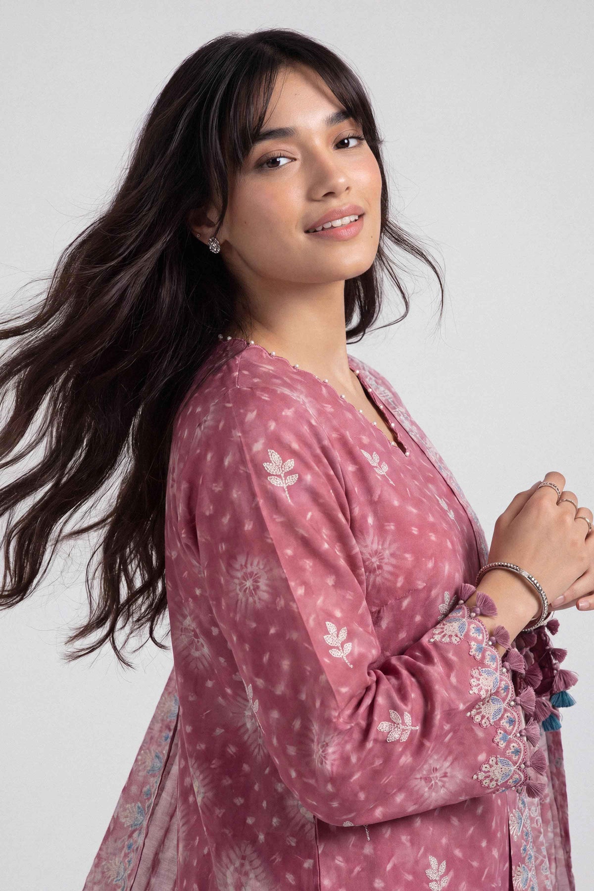 3 Piece - Dyed Printed Loose Fabric - 42604051