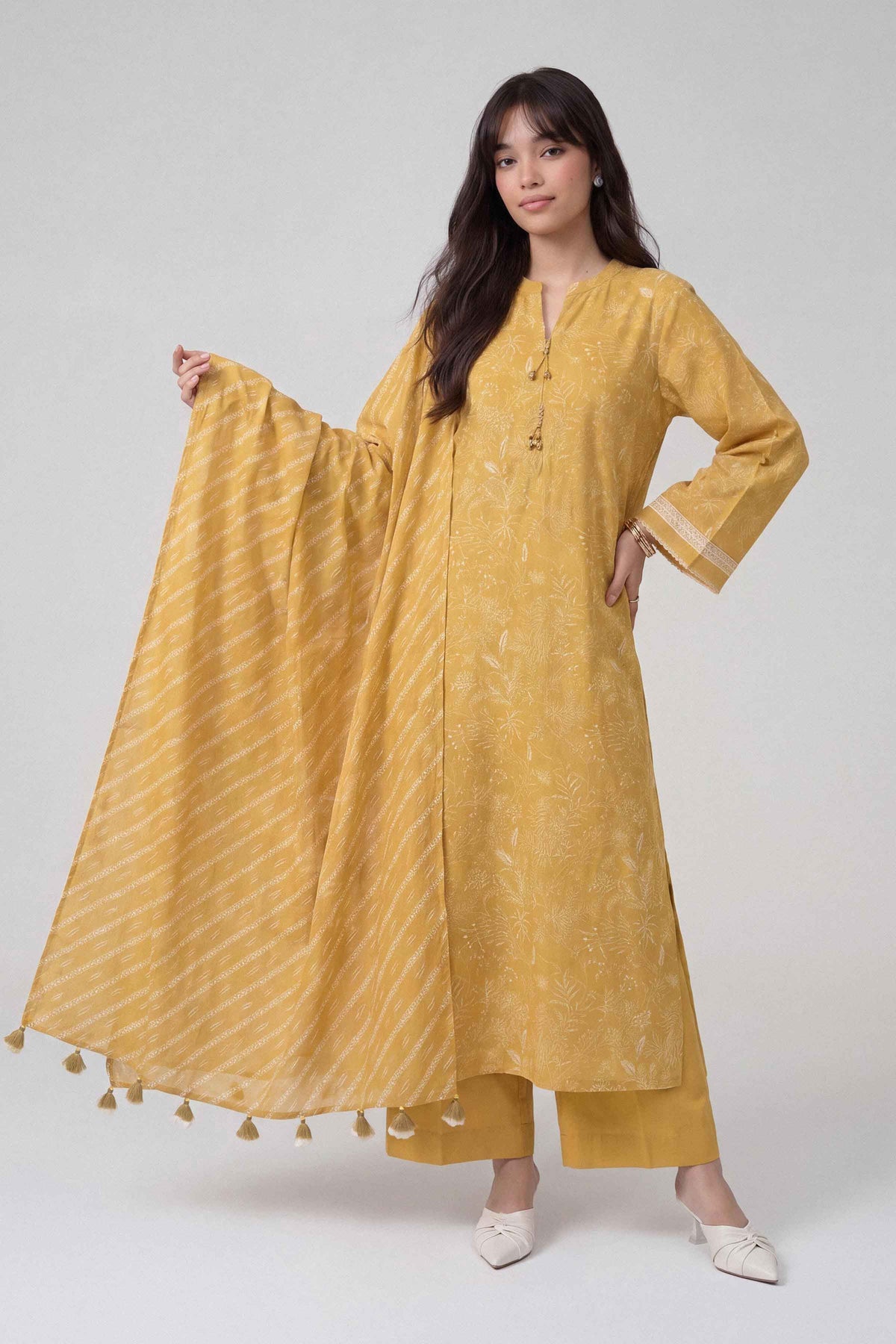 3 Piece - Dyed Printed Loose Fabric - 42604052