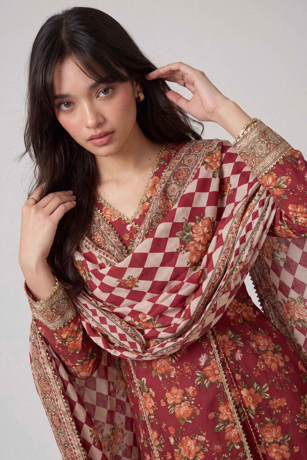 3 Piece - Dyed Printed Loose Fabric - 42604053