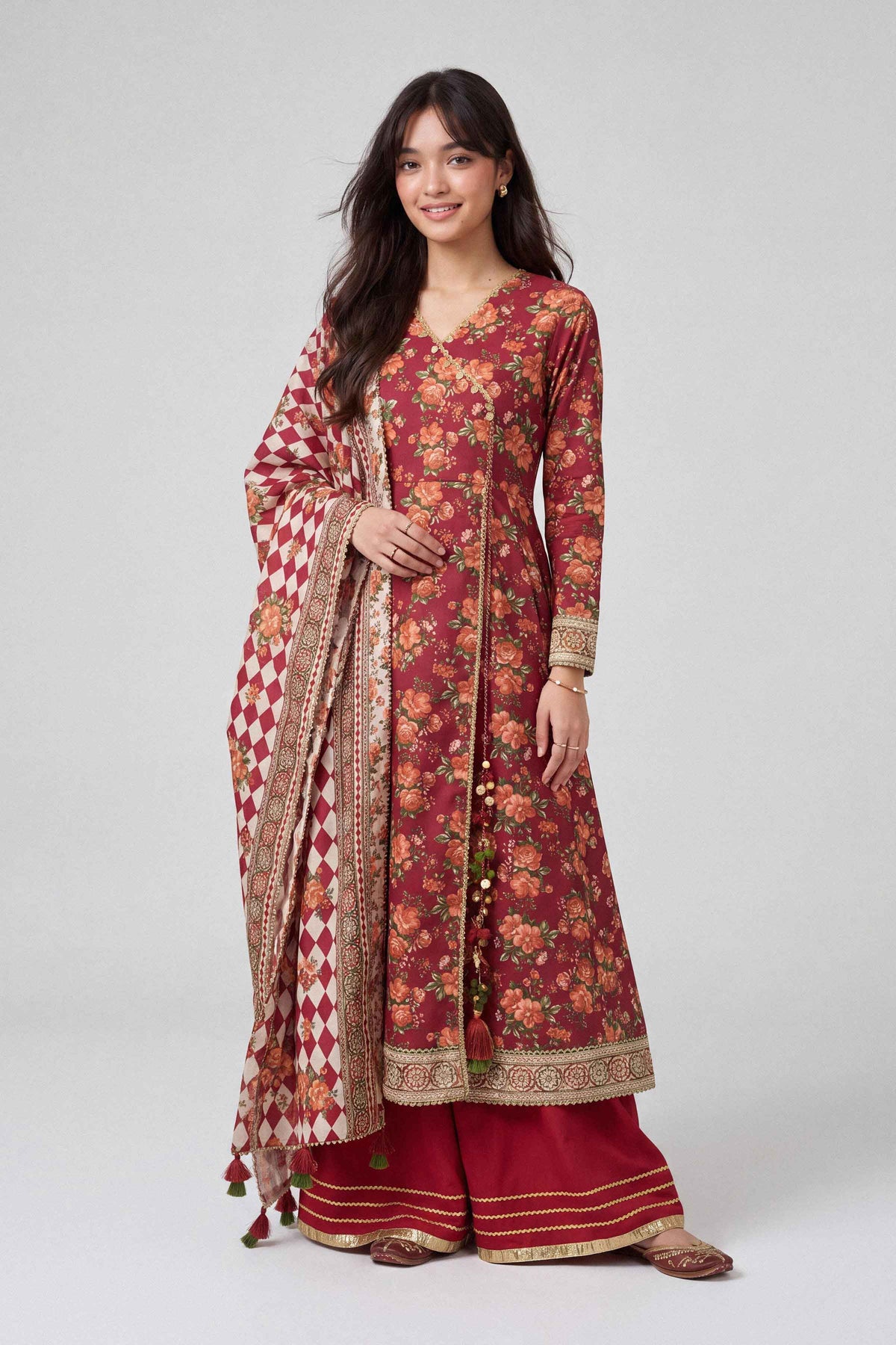 3 Piece - Dyed Printed Loose Fabric - 42604053