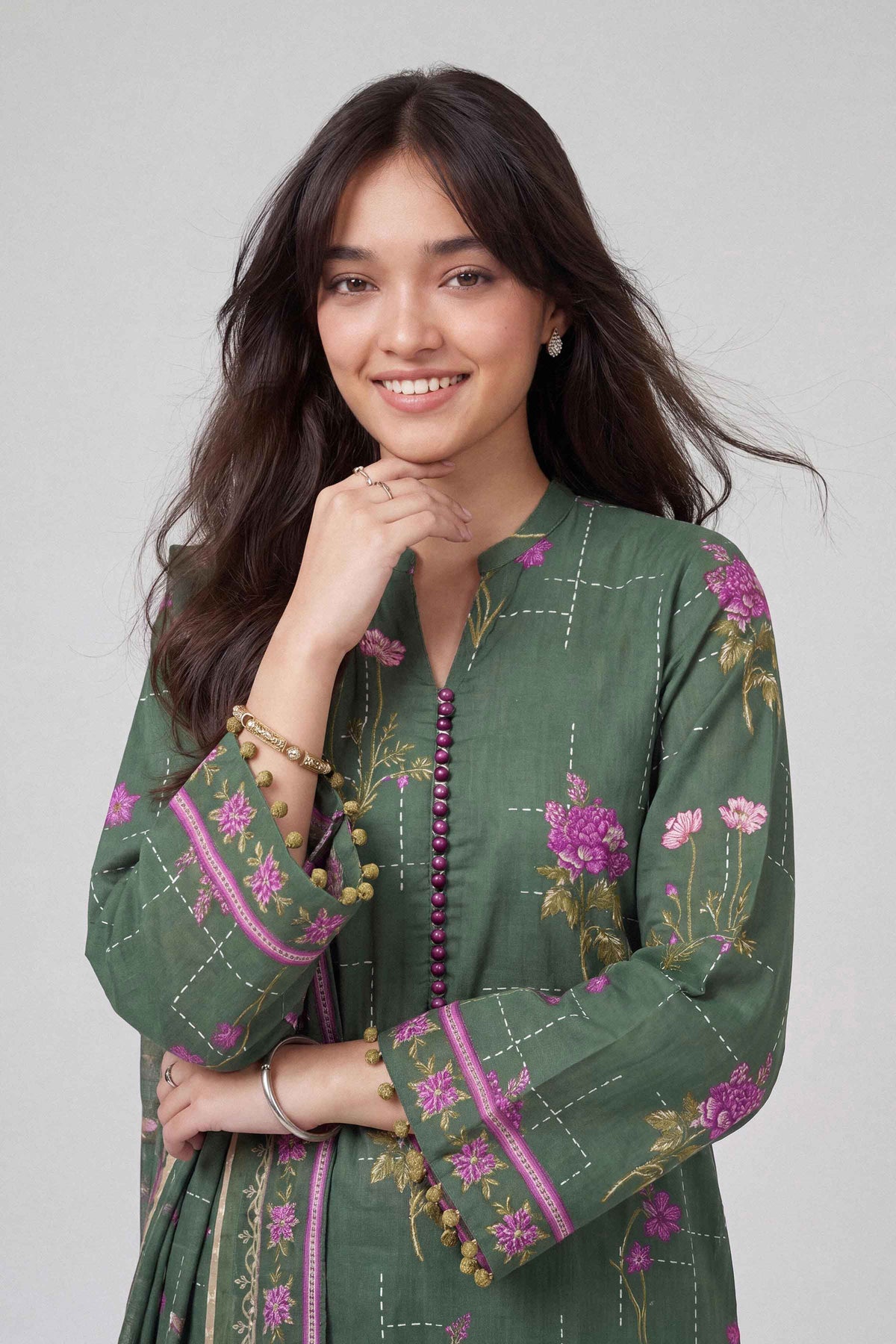 3 Piece - Dyed Printed Loose Fabric - 42604058