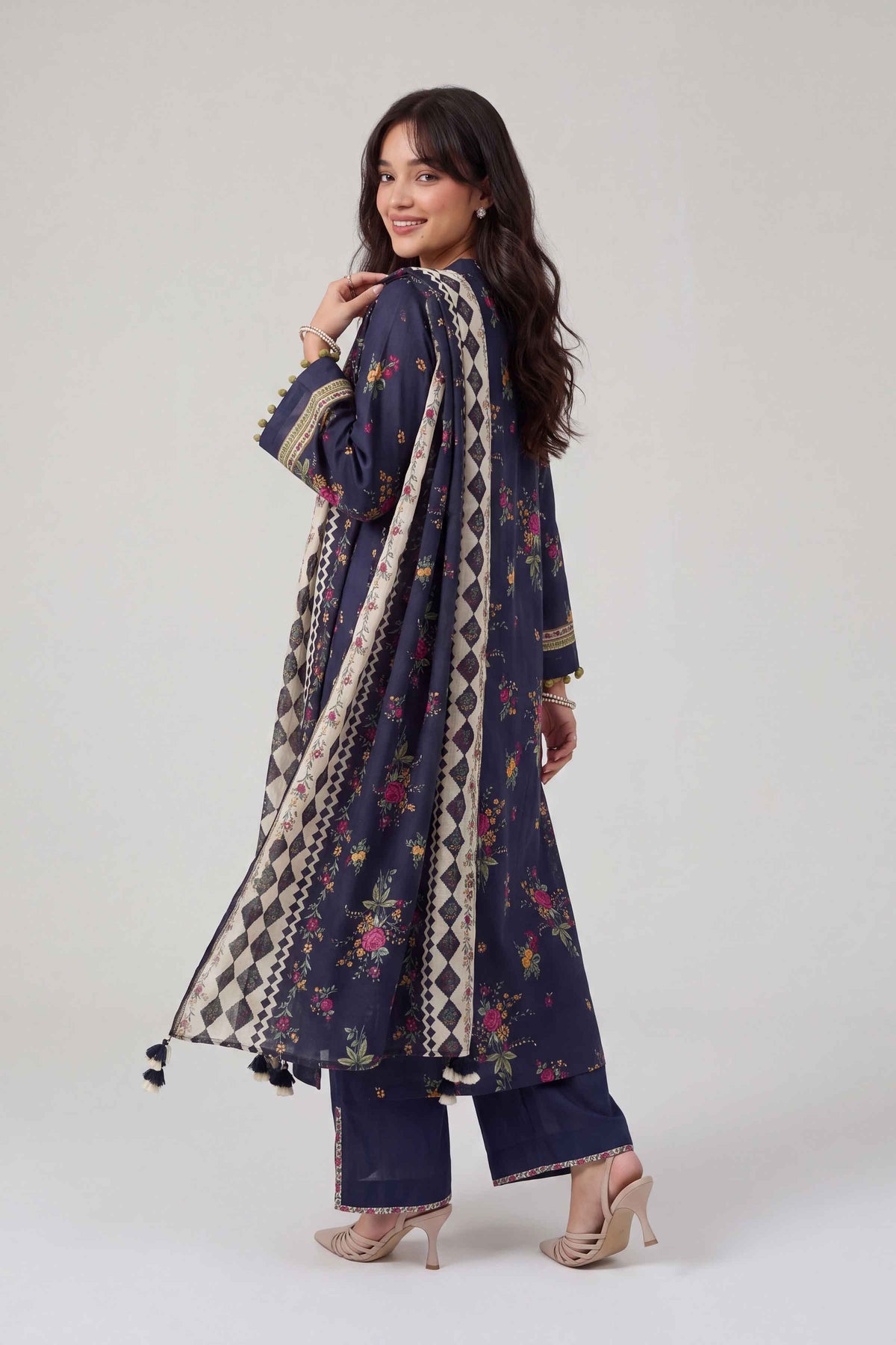 3 Piece - Dyed Printed Loose Fabric - 42604059