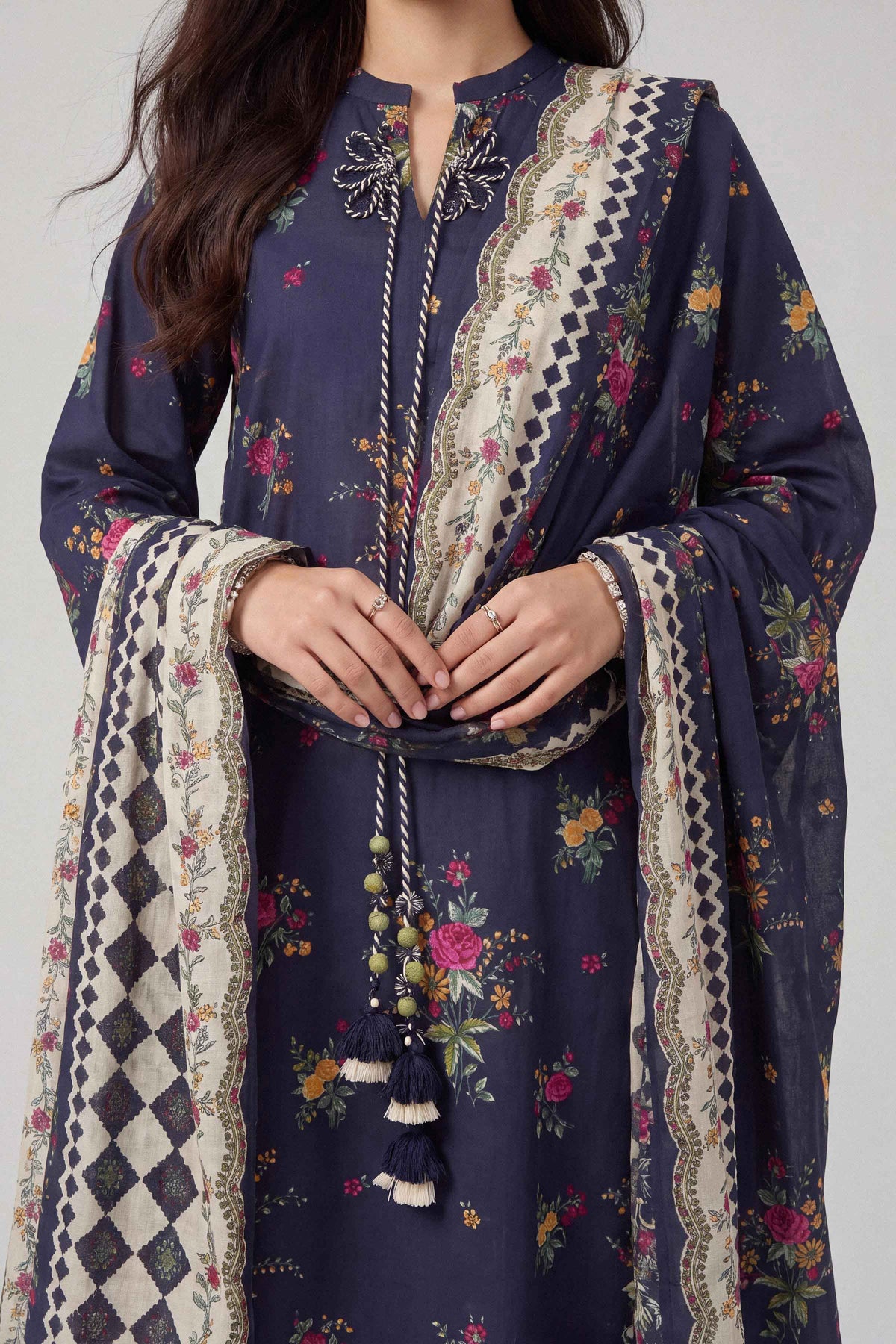 3 Piece - Dyed Printed Loose Fabric - 42604059