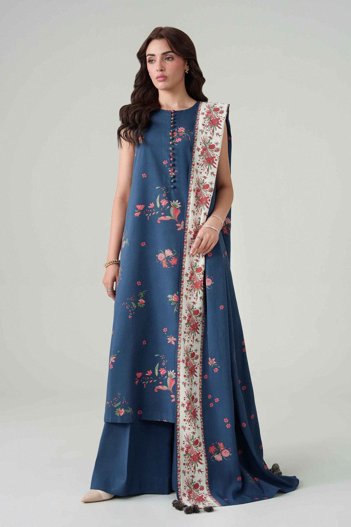 3 Piece - Digital Dyed Printed Loose Fabric - 42604093