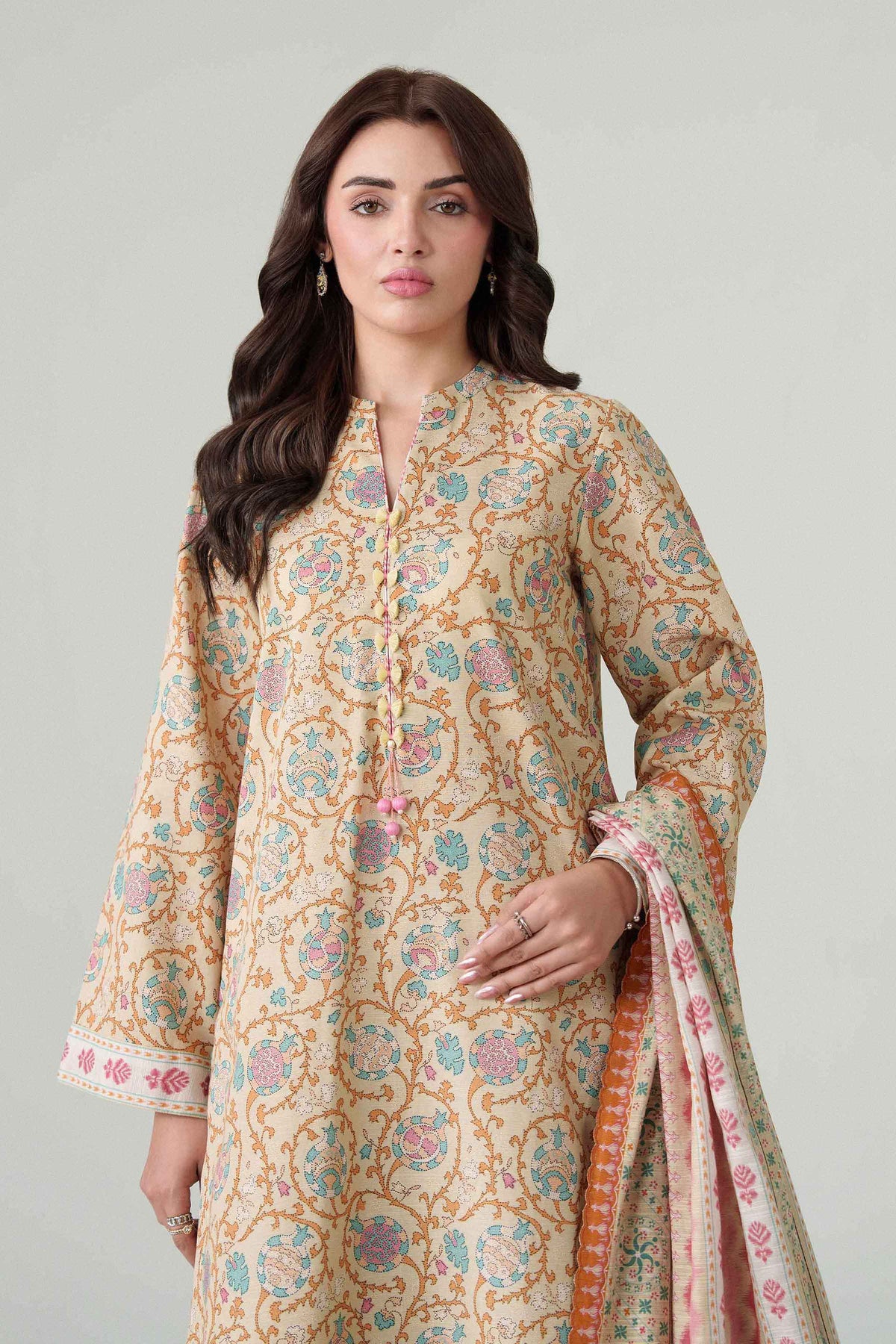 3 Piece - Dyed Printed Loose Fabric - 42604066
