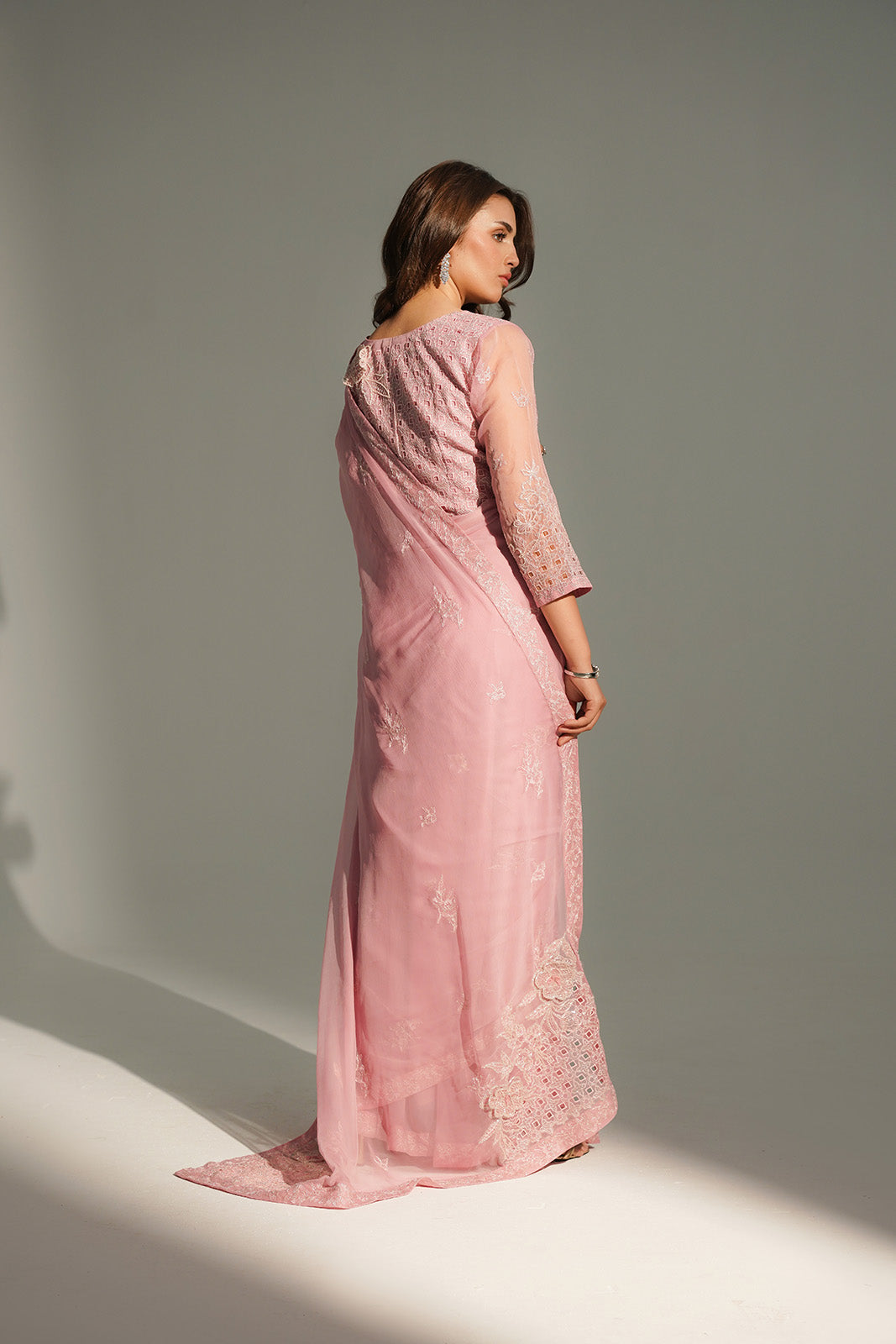 3 Piece Chiffon Embroidered Suit (FW0020)