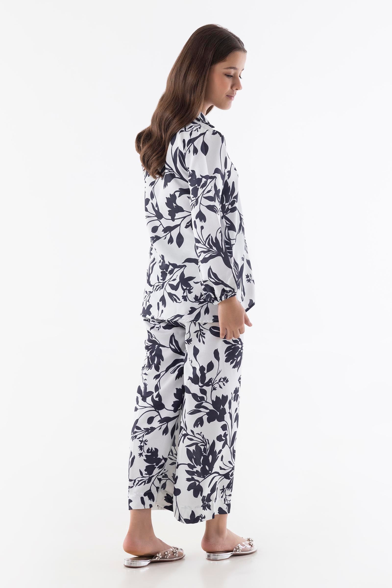 Stitched Kids Yellow Printed Shirt + Culotte