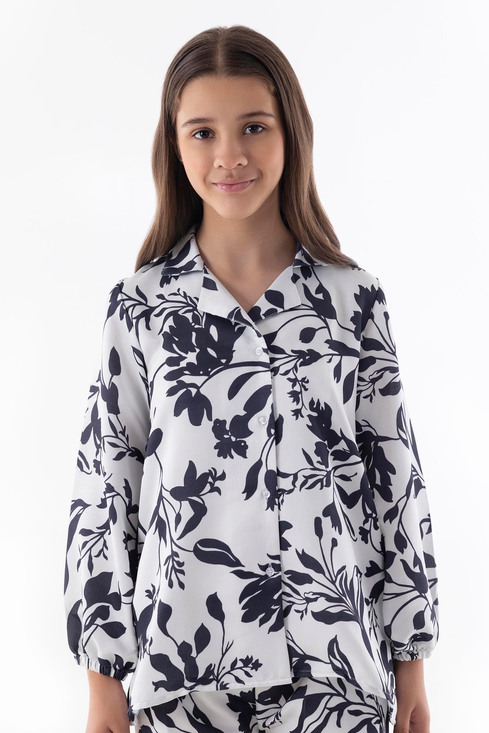 Stitched Kids Yellow Printed Shirt + Culotte