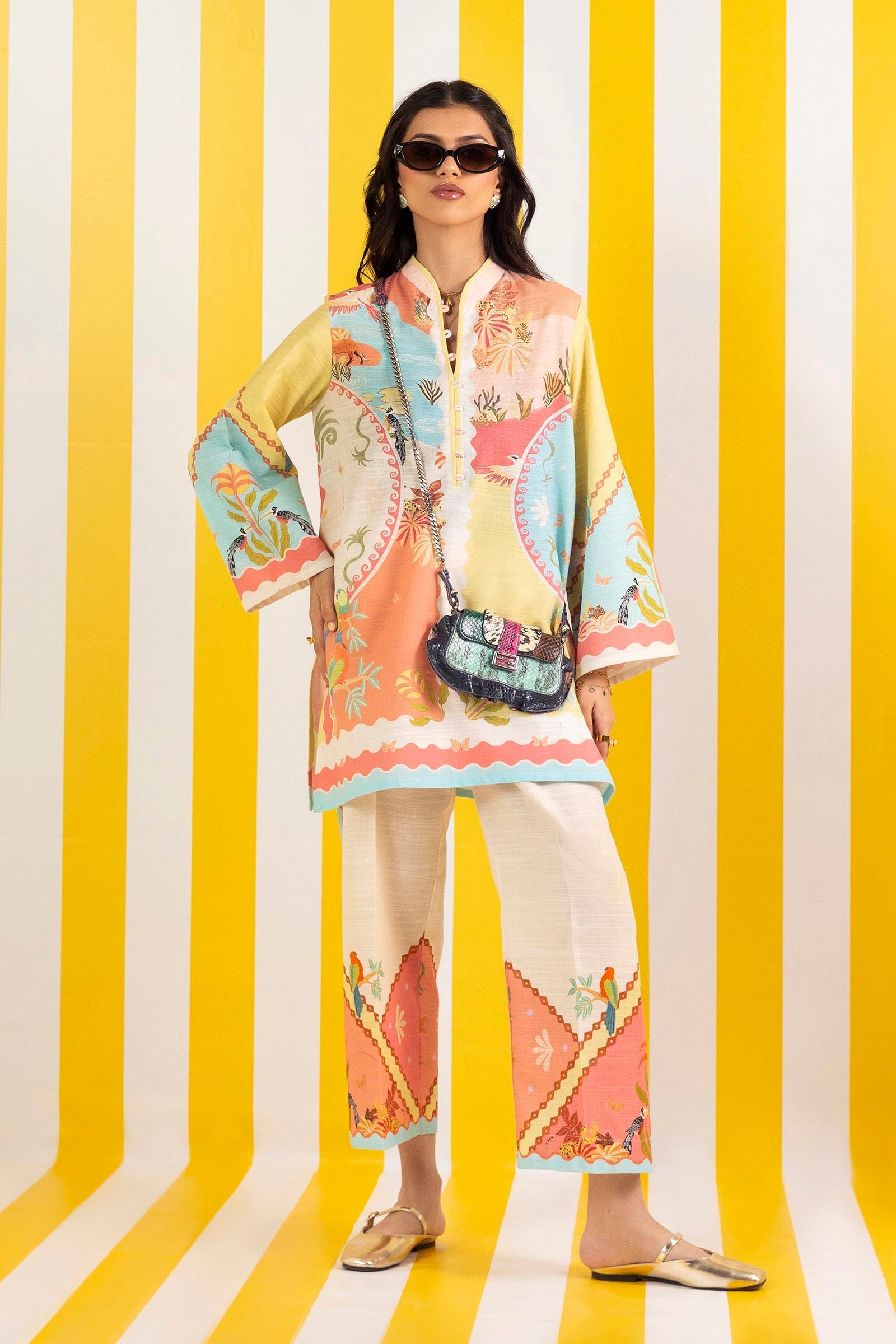 Stitched Printed Khaddar Shirt