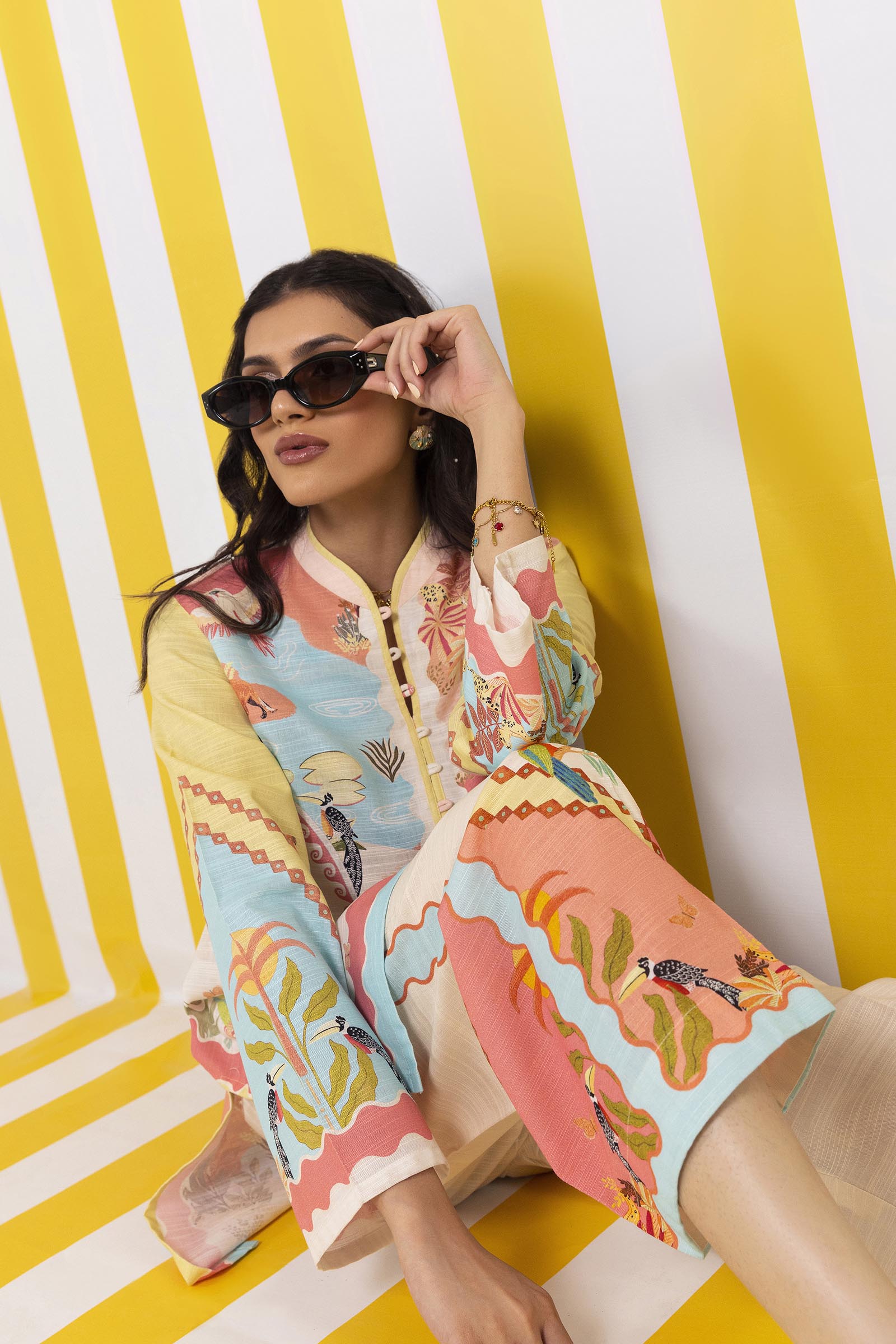 Stitched Printed Khaddar Shirt