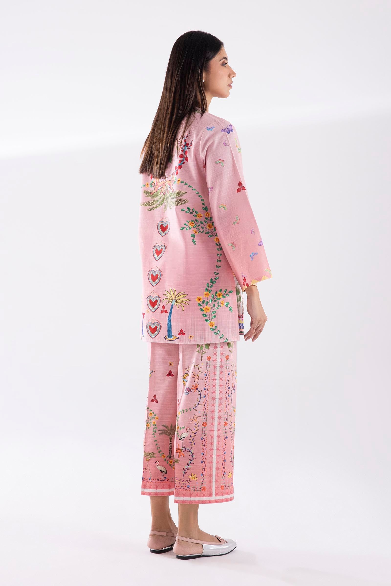 Stitched Printed Khaddar Shirt + Culotte