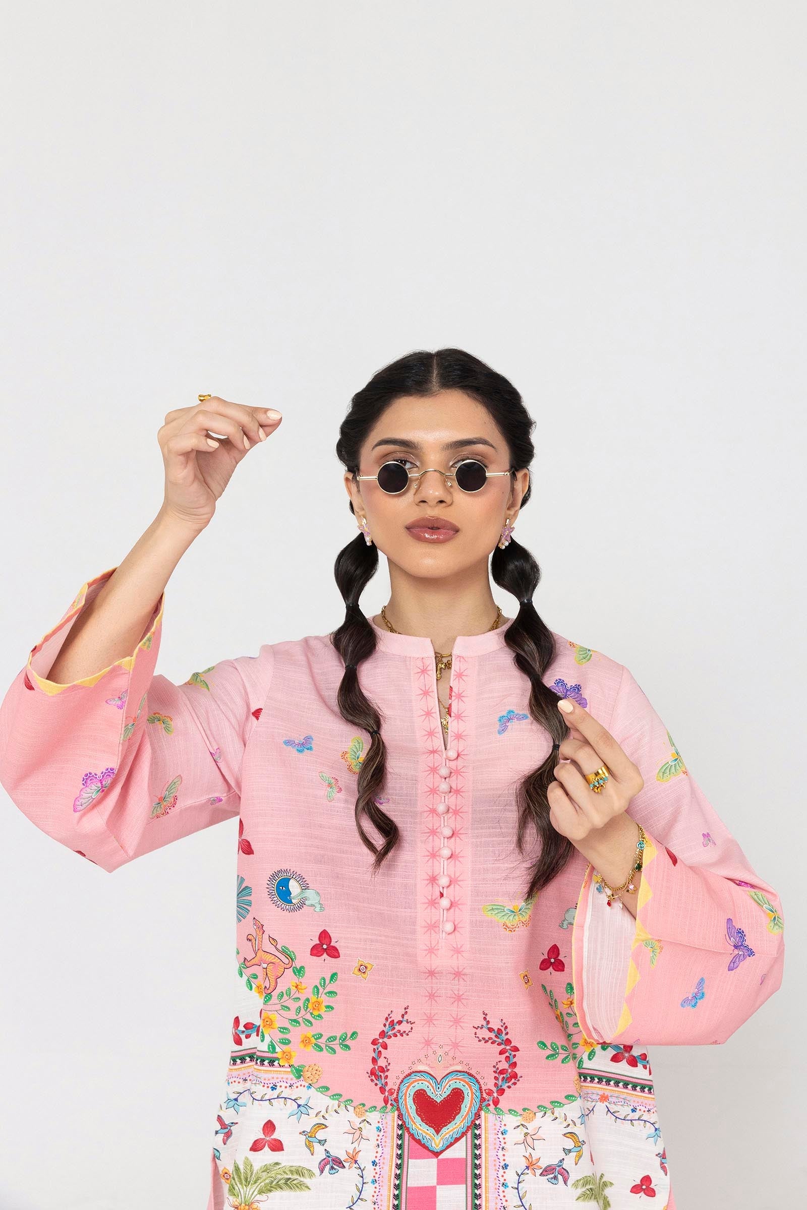 Stitched Printed Khaddar Shirt + Culotte