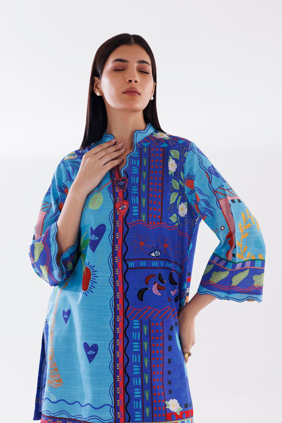 Stitched Printed Khaddar Shirt + Shalwar