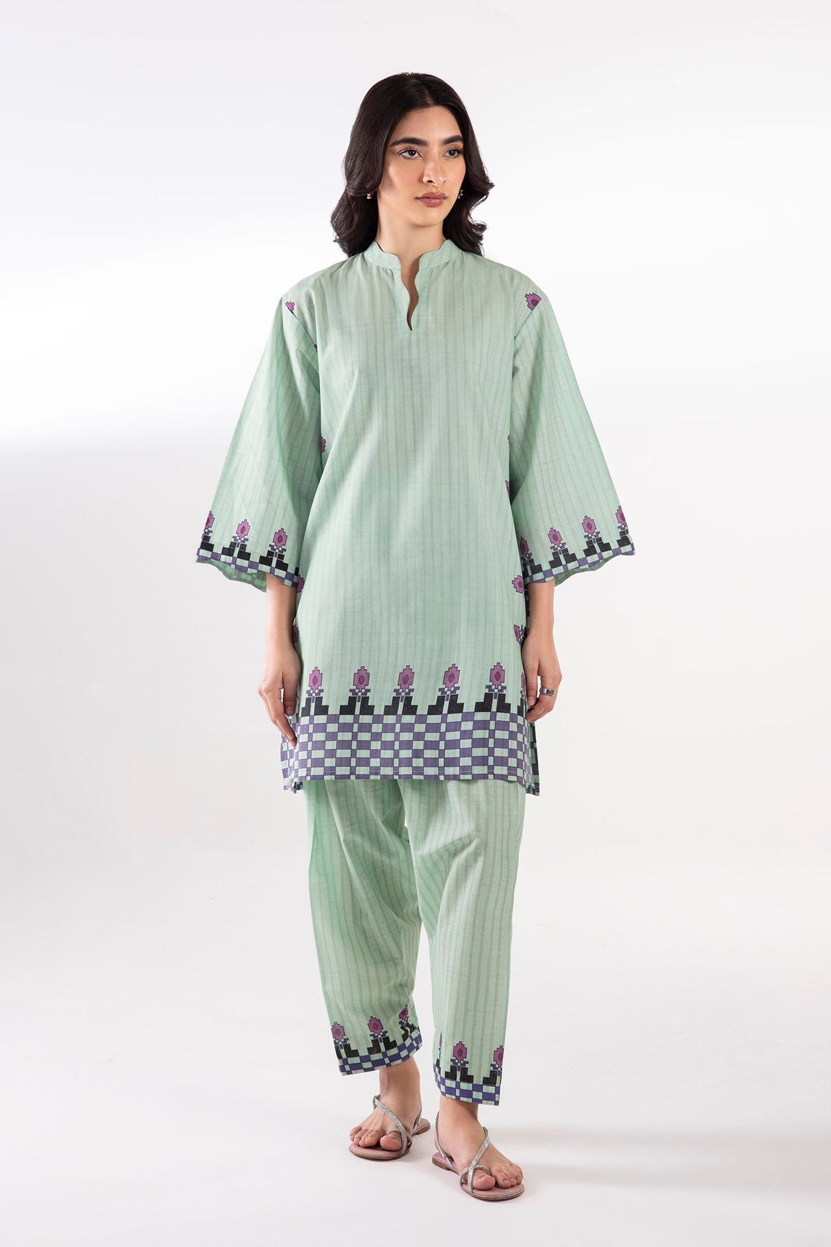 Stitched Printed Fancy Slub Shirt