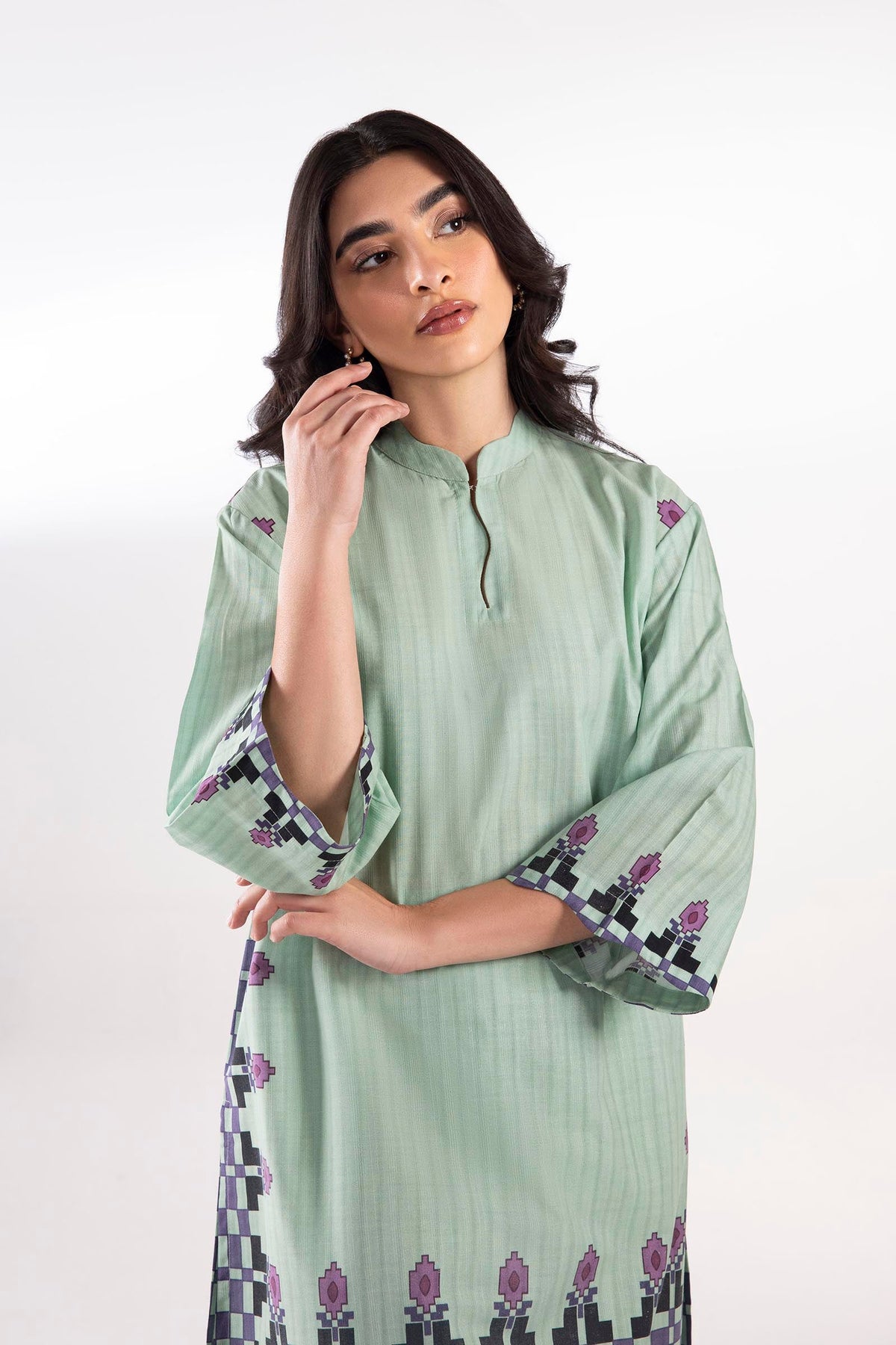 Stitched Printed Fancy Slub Shirt