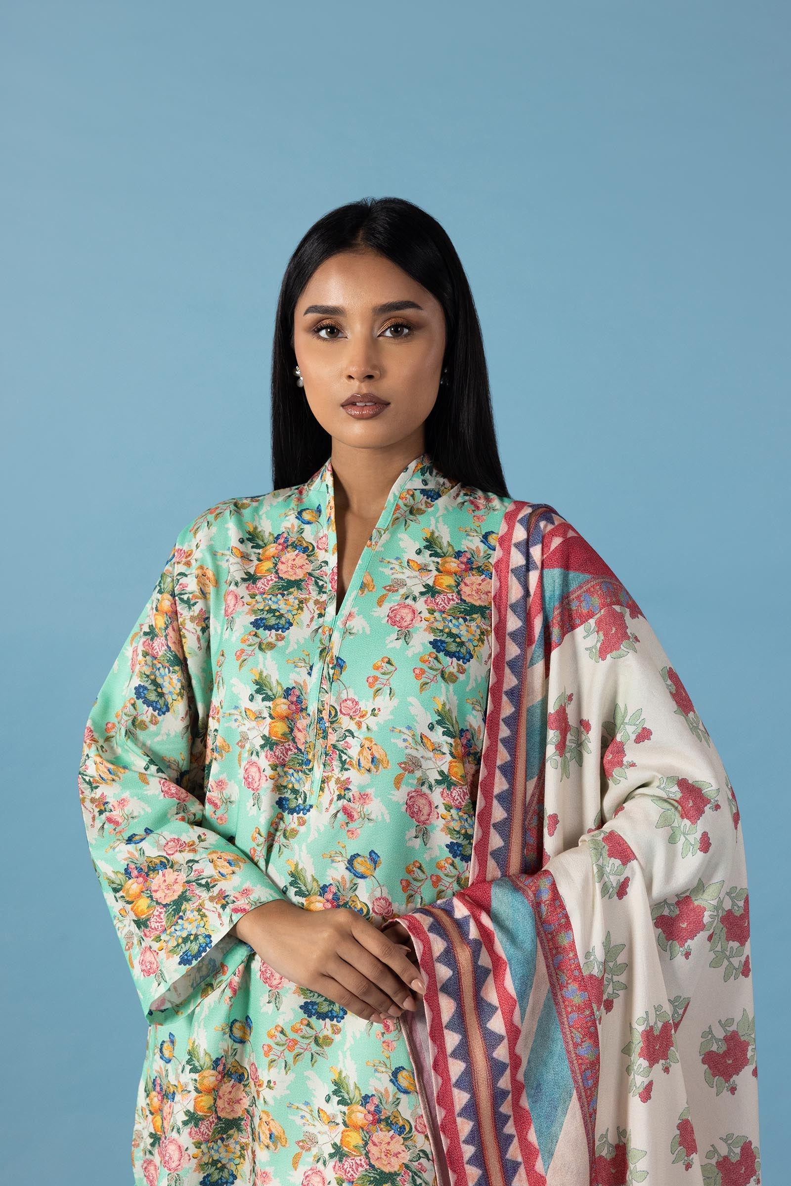 Stitched Linen Shirt + Dupatta