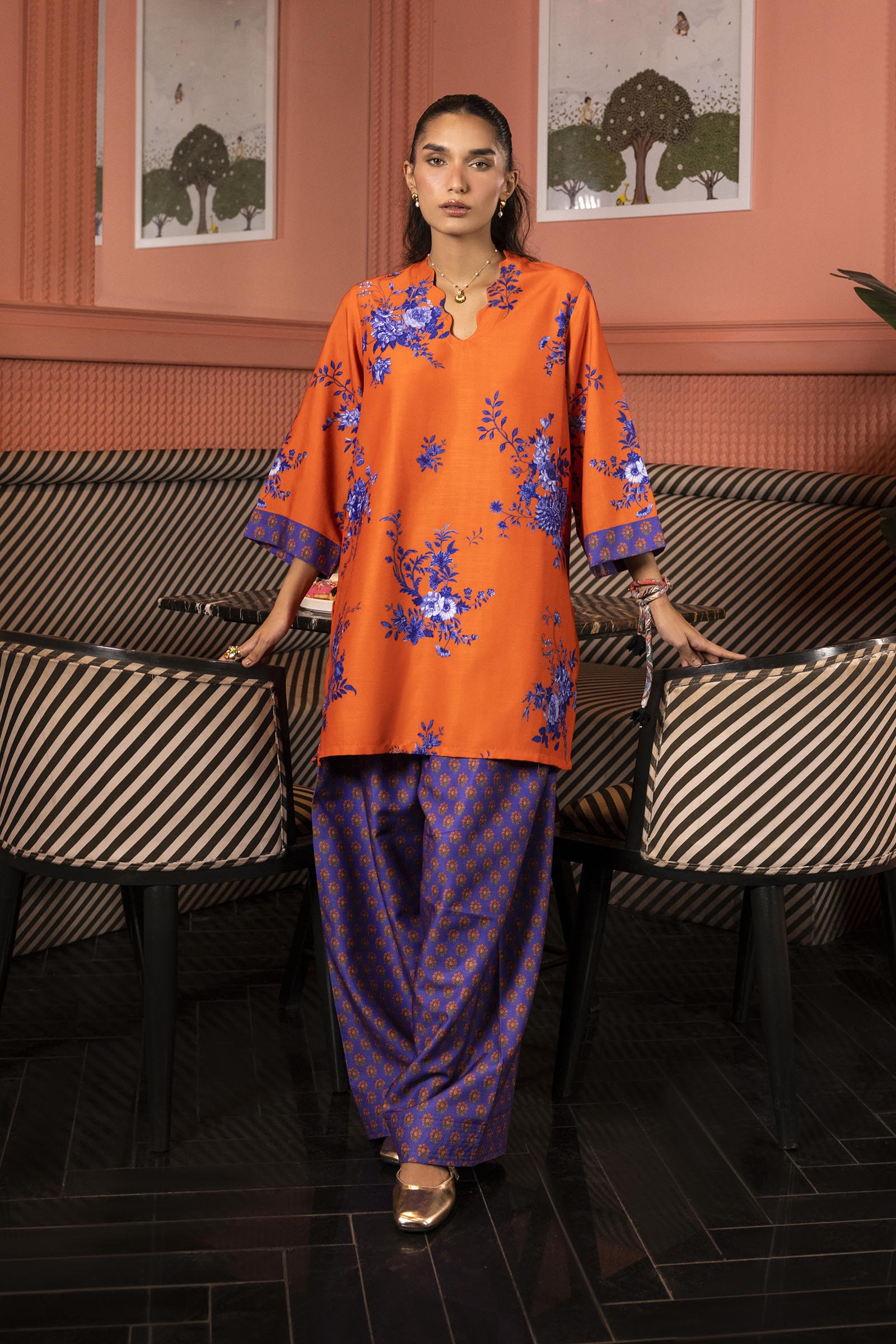 Stitched Printed Herringbone Shirt