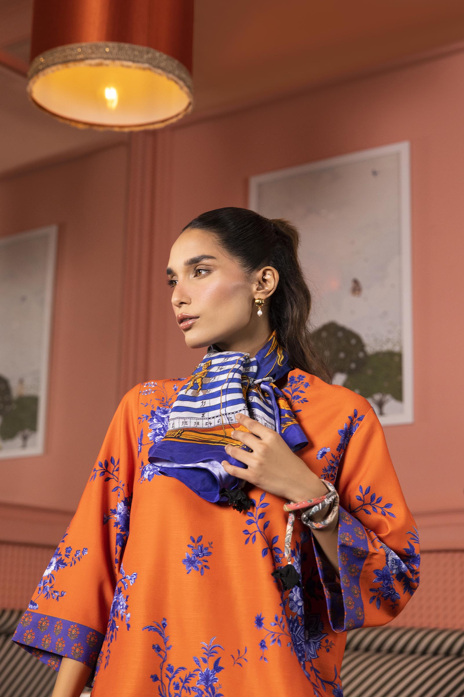 Stitched Printed Herringbone Shirt