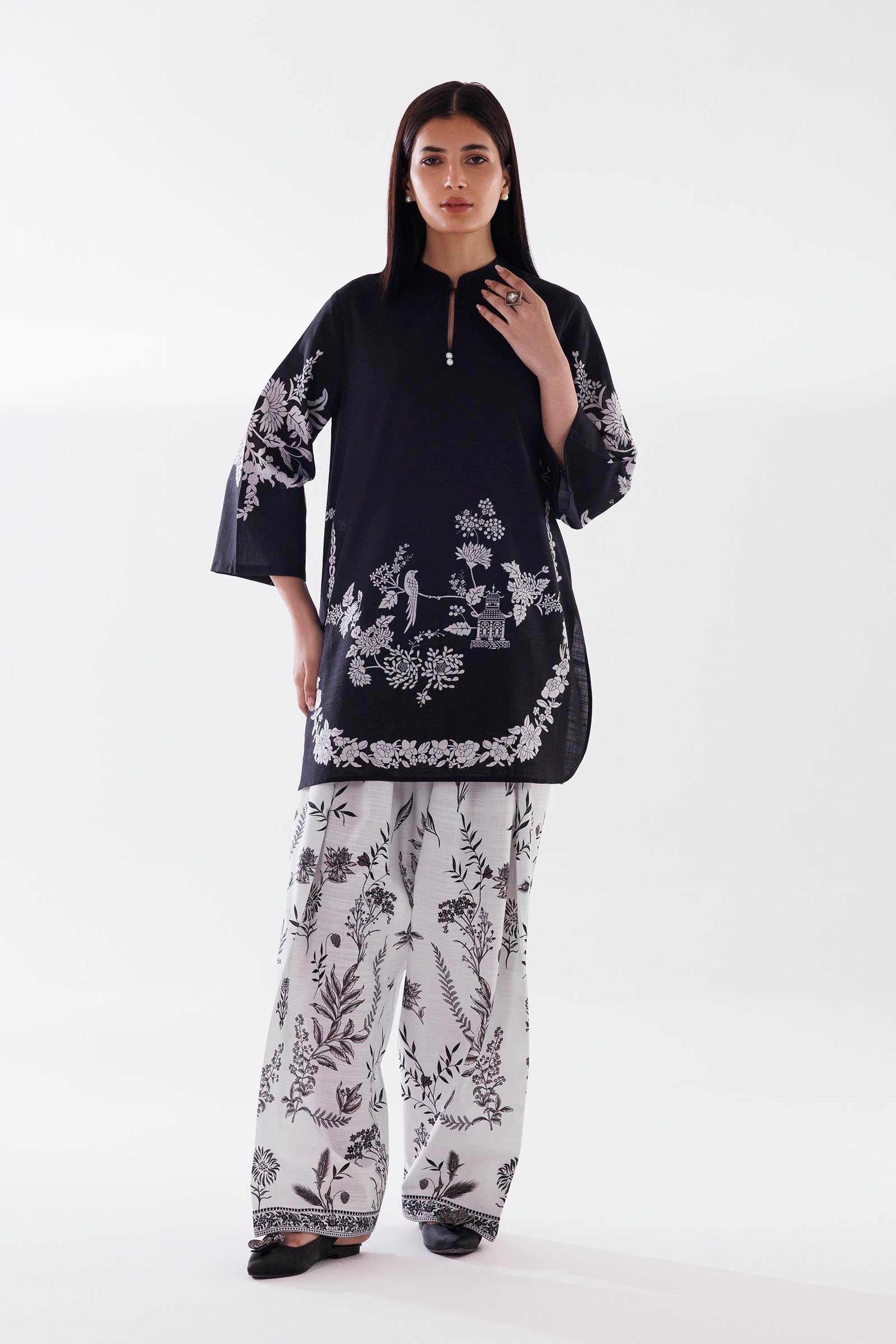 AJUBEP-06 Printed Embroidered Cambric Unstitched 3 Pcs