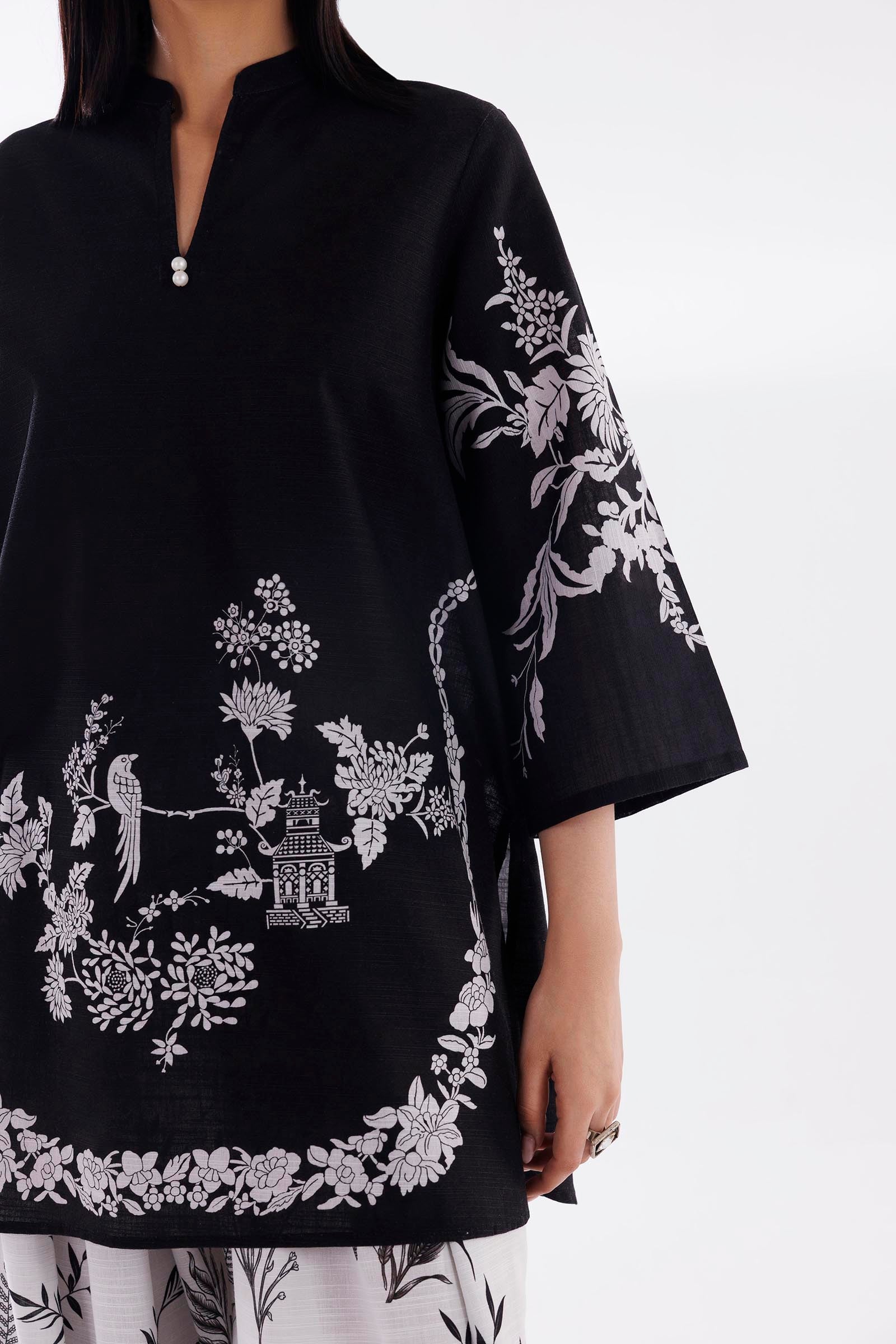 AJUBEP-06 Printed Embroidered Cambric Unstitched 3 Pcs