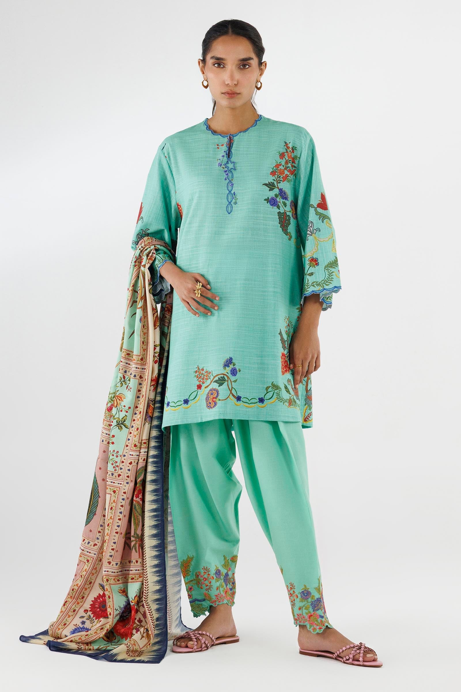 Stitched Muzlin Khaddar Suit