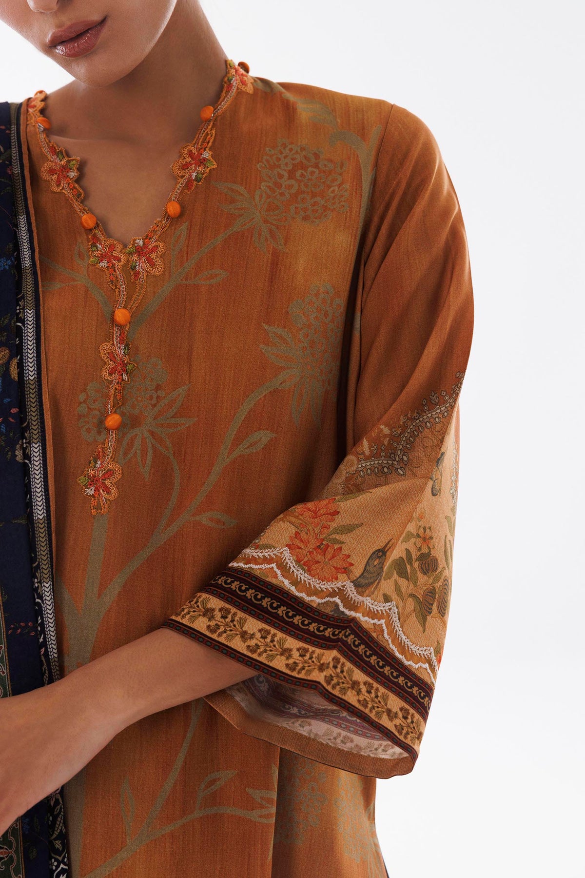 Stitched Linen Muzlin Suit
