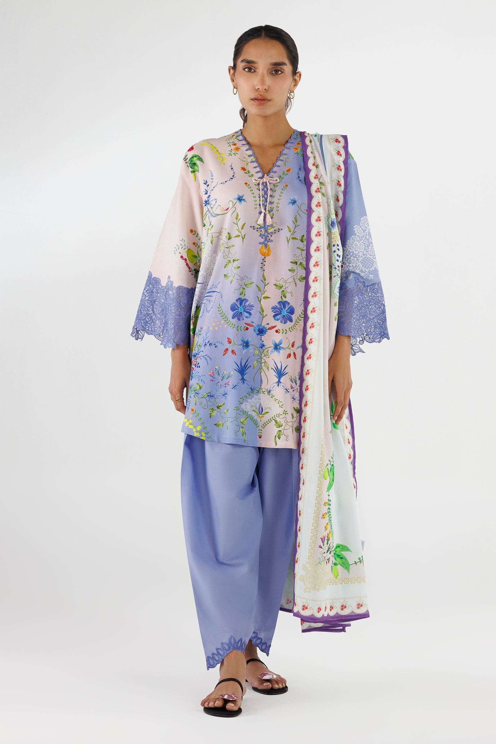 Stitched Muzlin Linen Suit