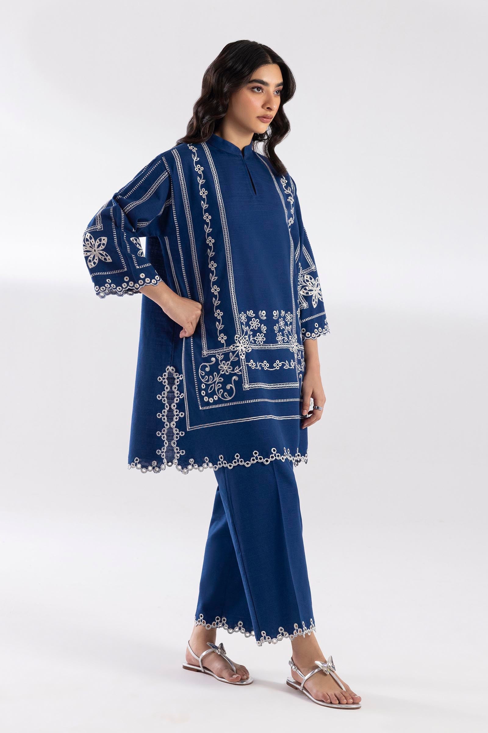 Stitched Embroidered Khaddar Shirt+ Shalwar