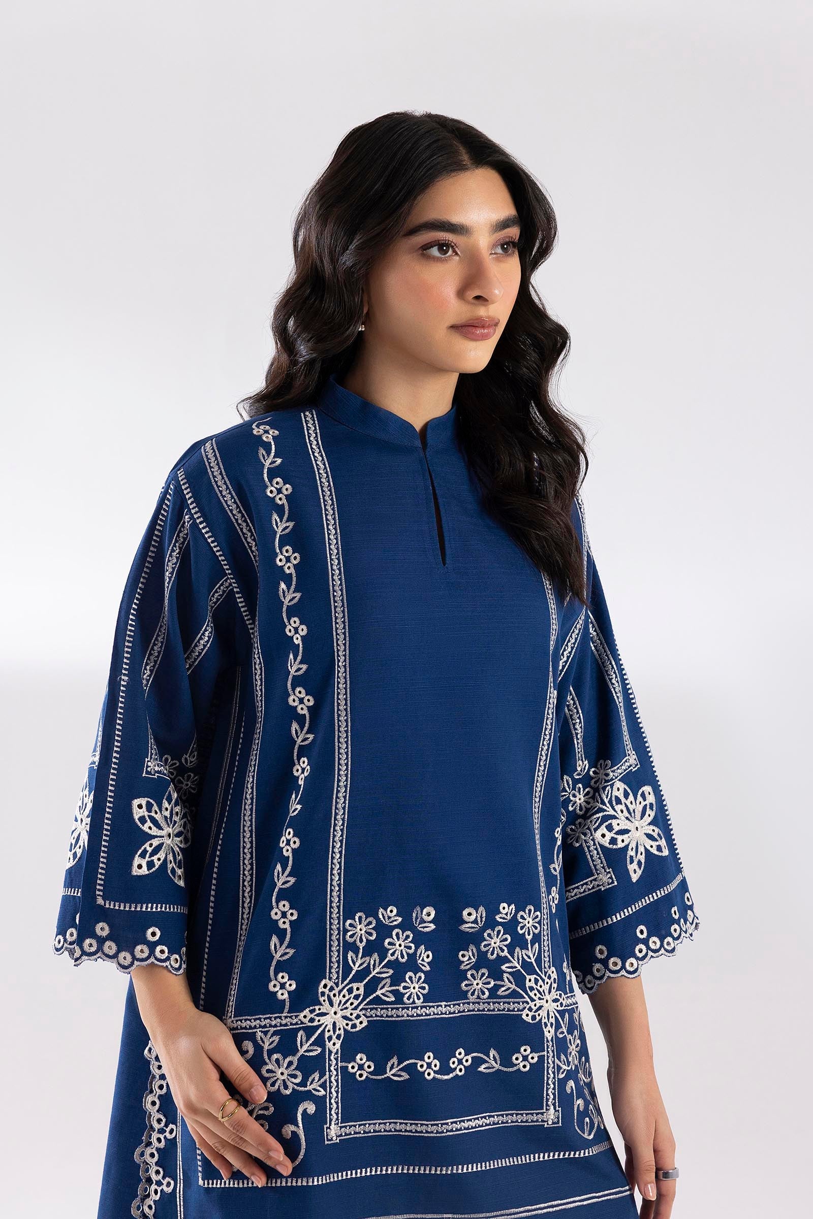 Stitched Embroidered Khaddar Shirt+ Shalwar