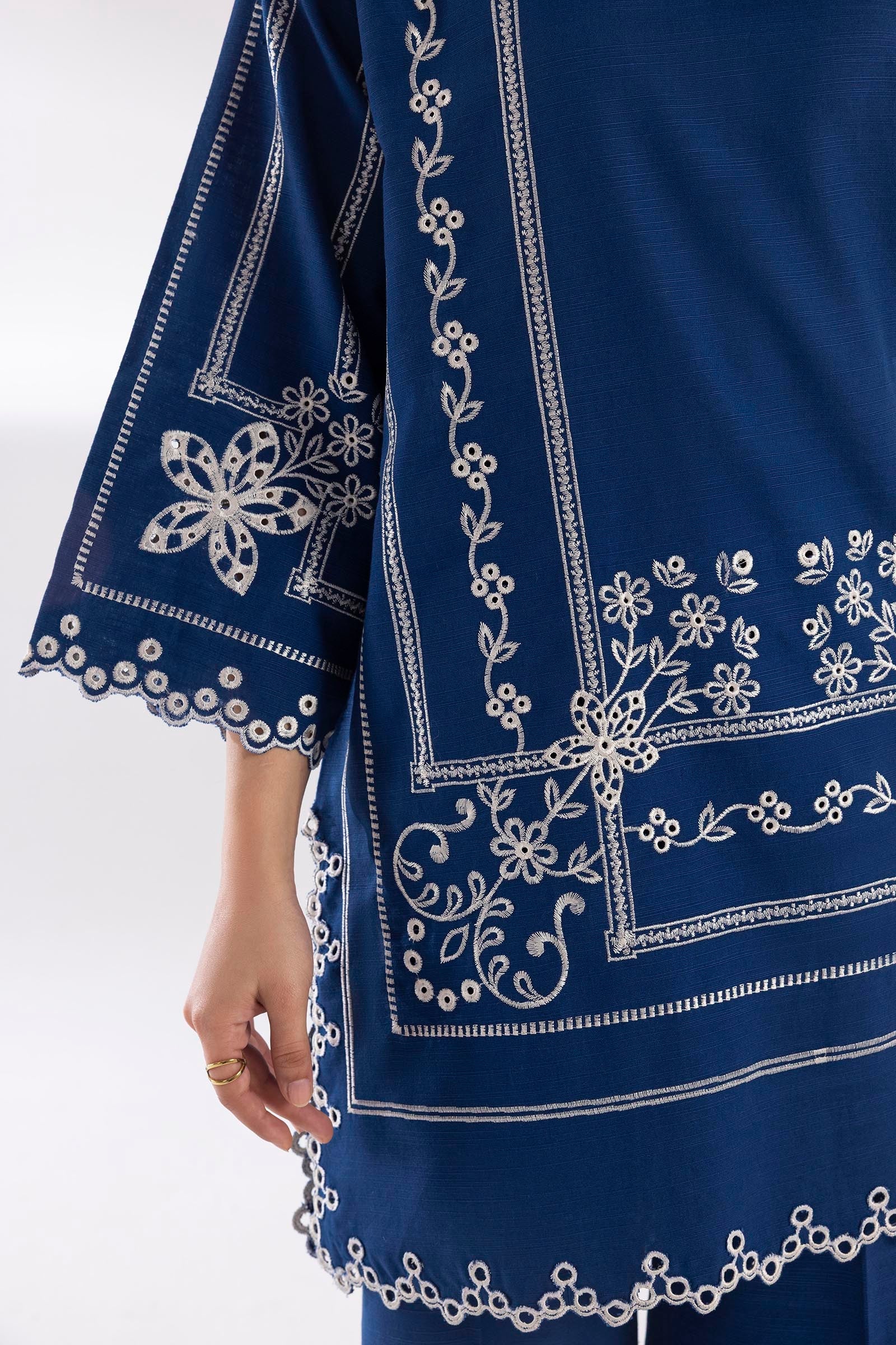 Stitched Embroidered Khaddar Shirt+ Shalwar