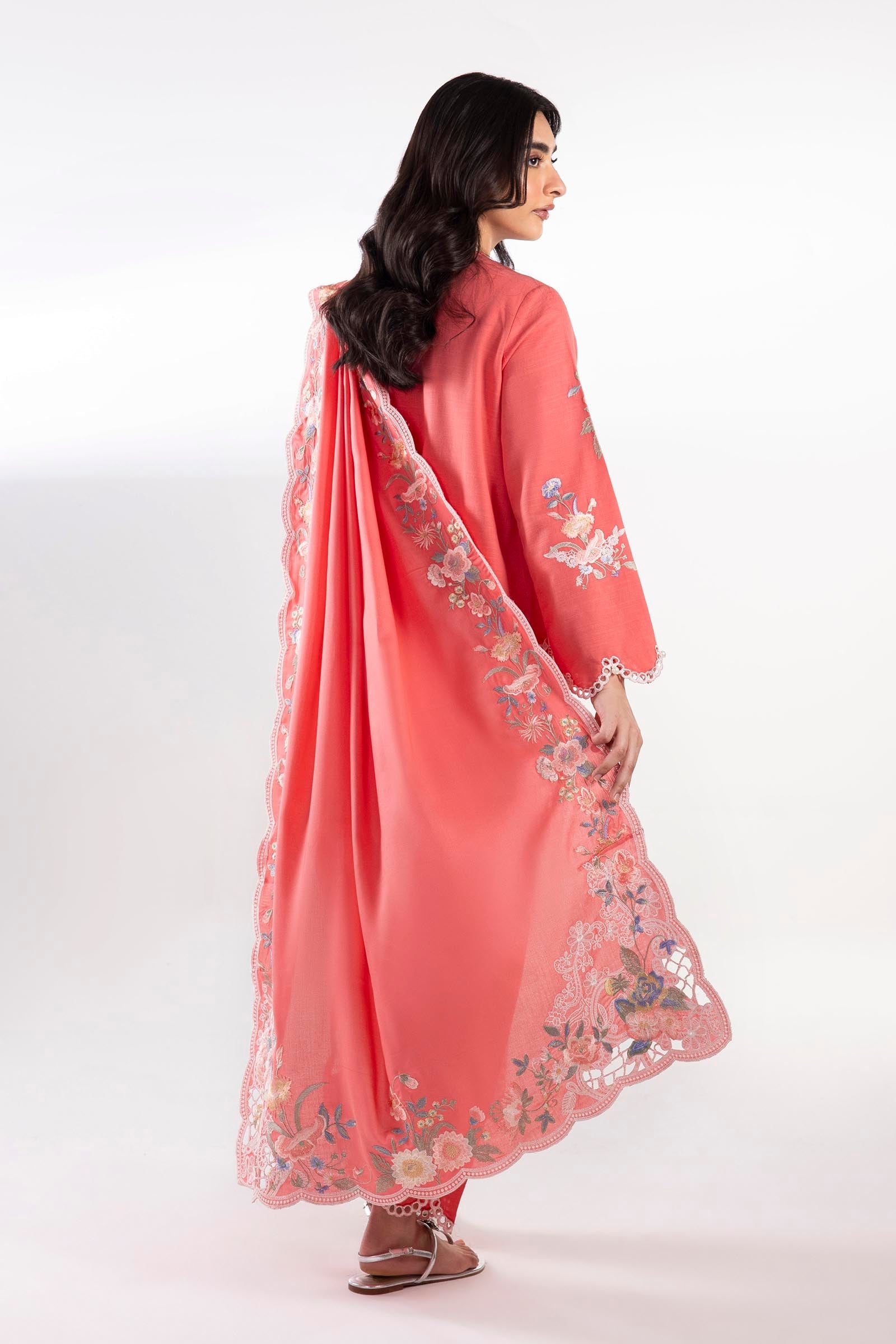 Stitched Embroidered Khaddar Shirt + Shalwar