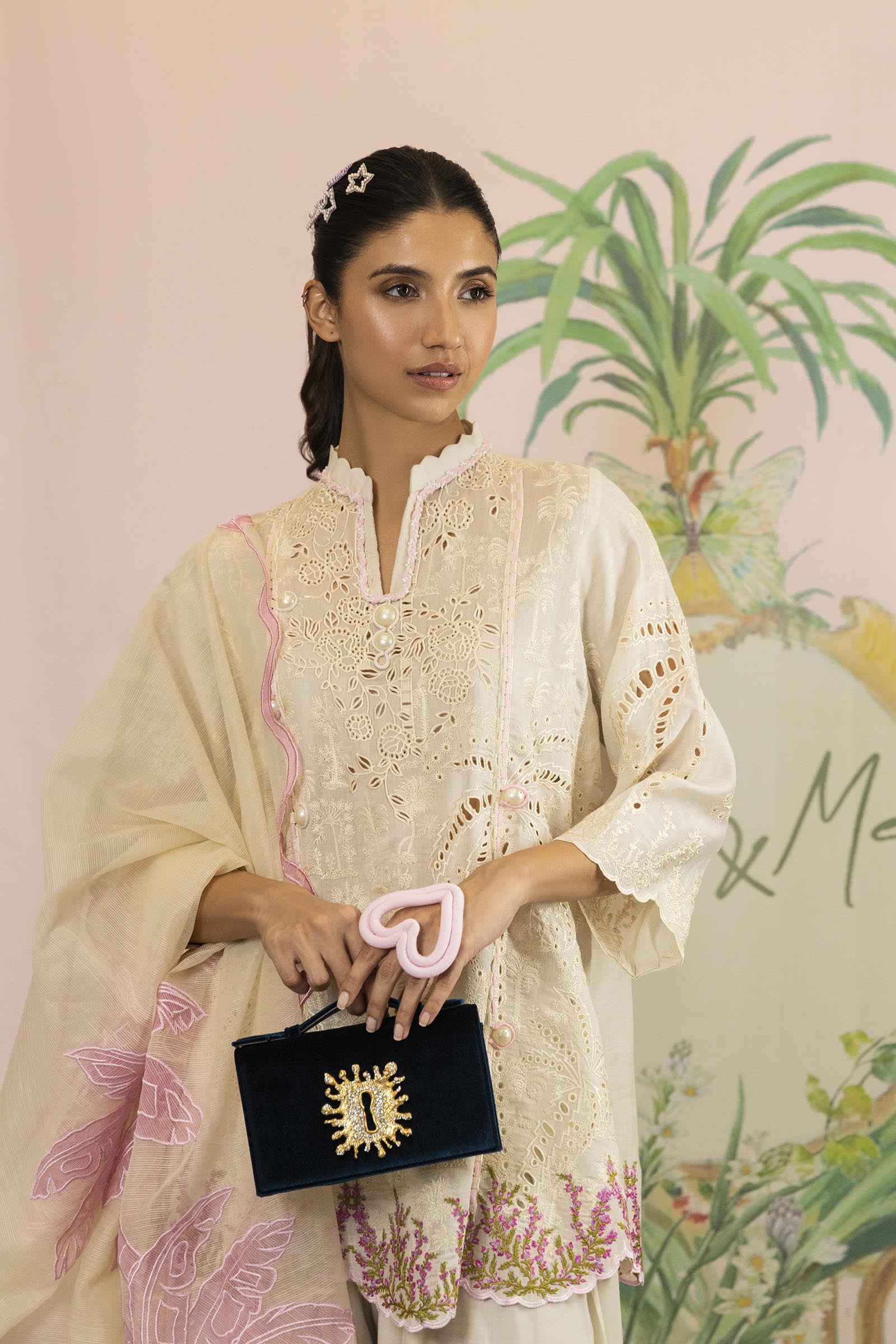 Stitched Embroidered Swiss Cotton Shirt + Shalwar