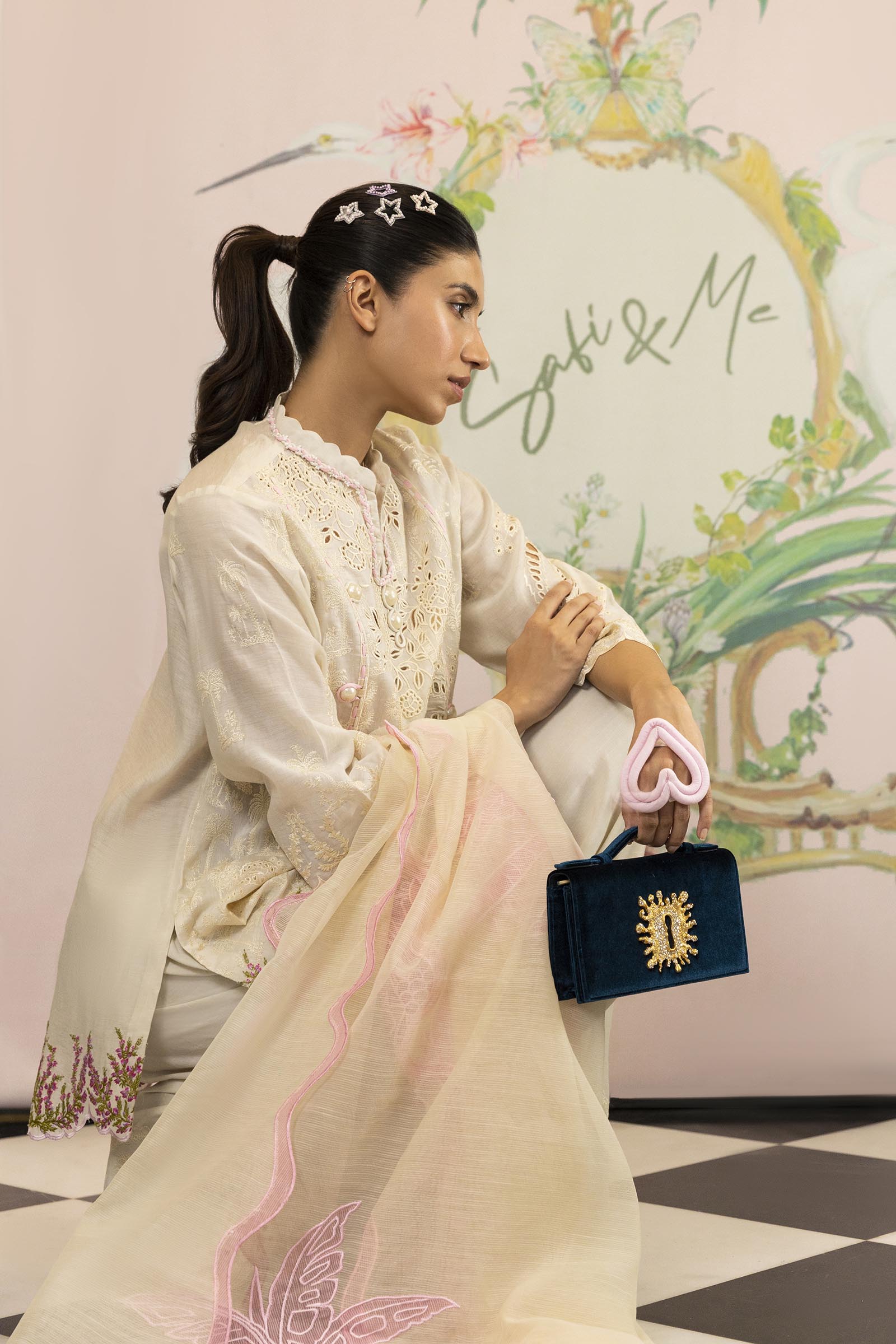 Off White Slub Dupatta