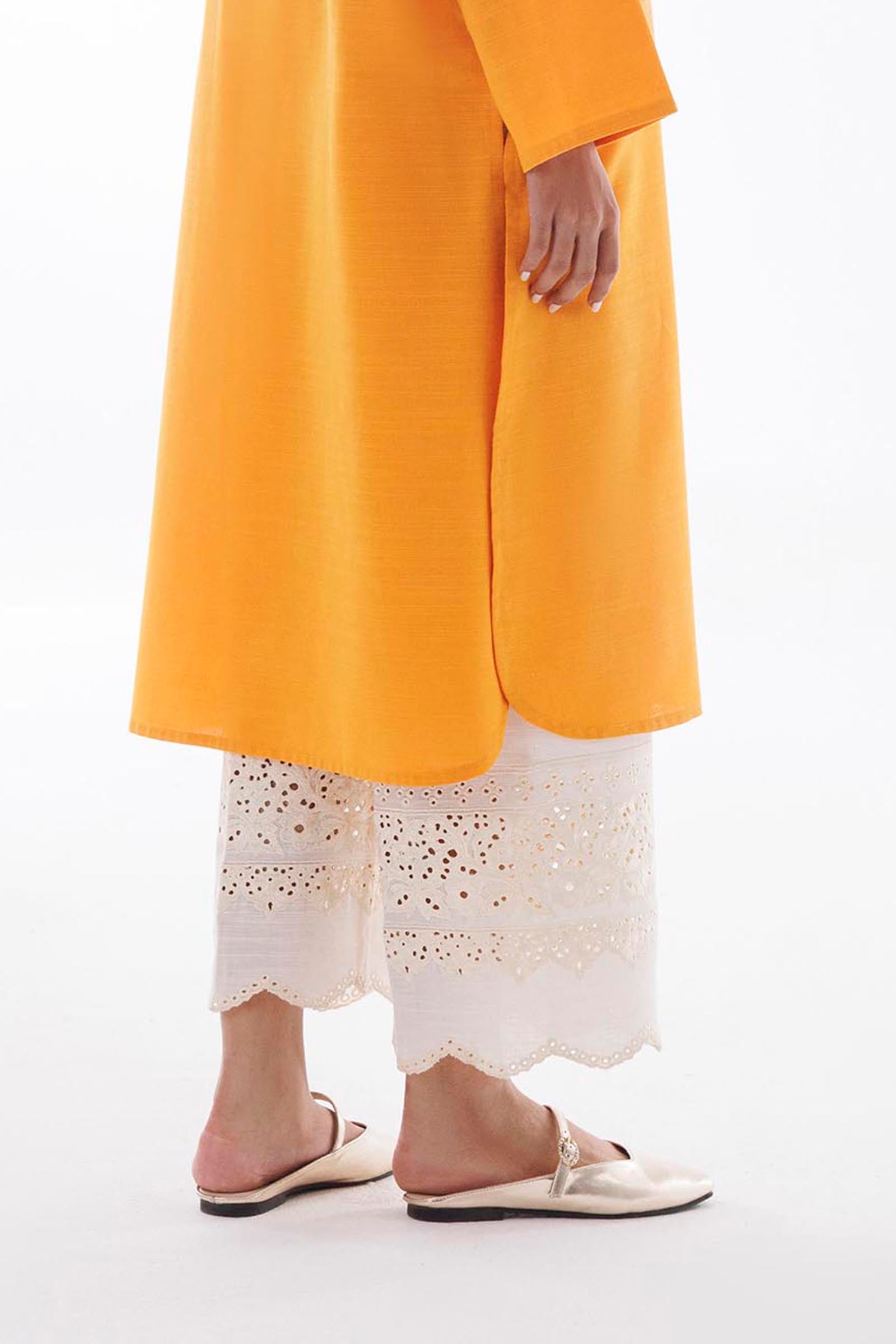 Stitched Embroidered Slub Khaddar Culotte
