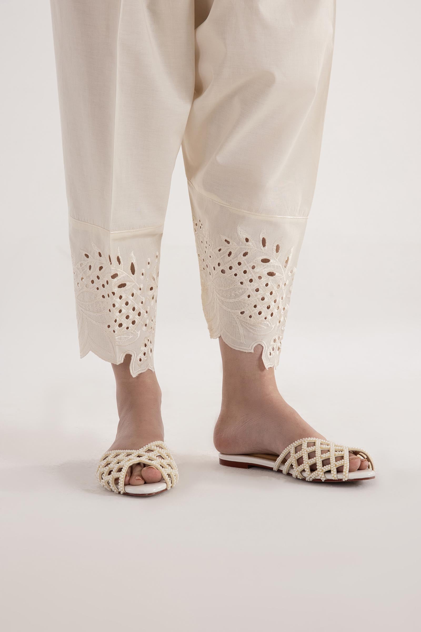 Stitched Embroidered Cambric Skinny Shalwar