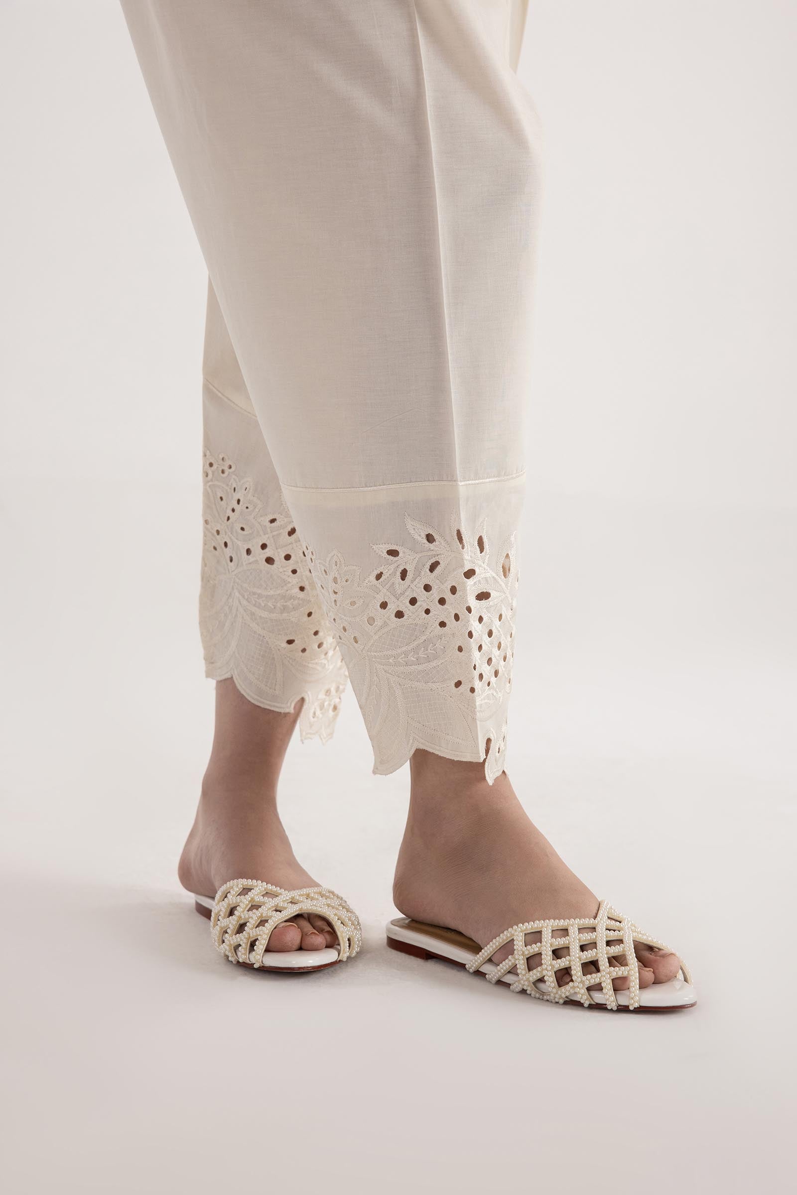 Stitched Embroidered Cambric Skinny Shalwar