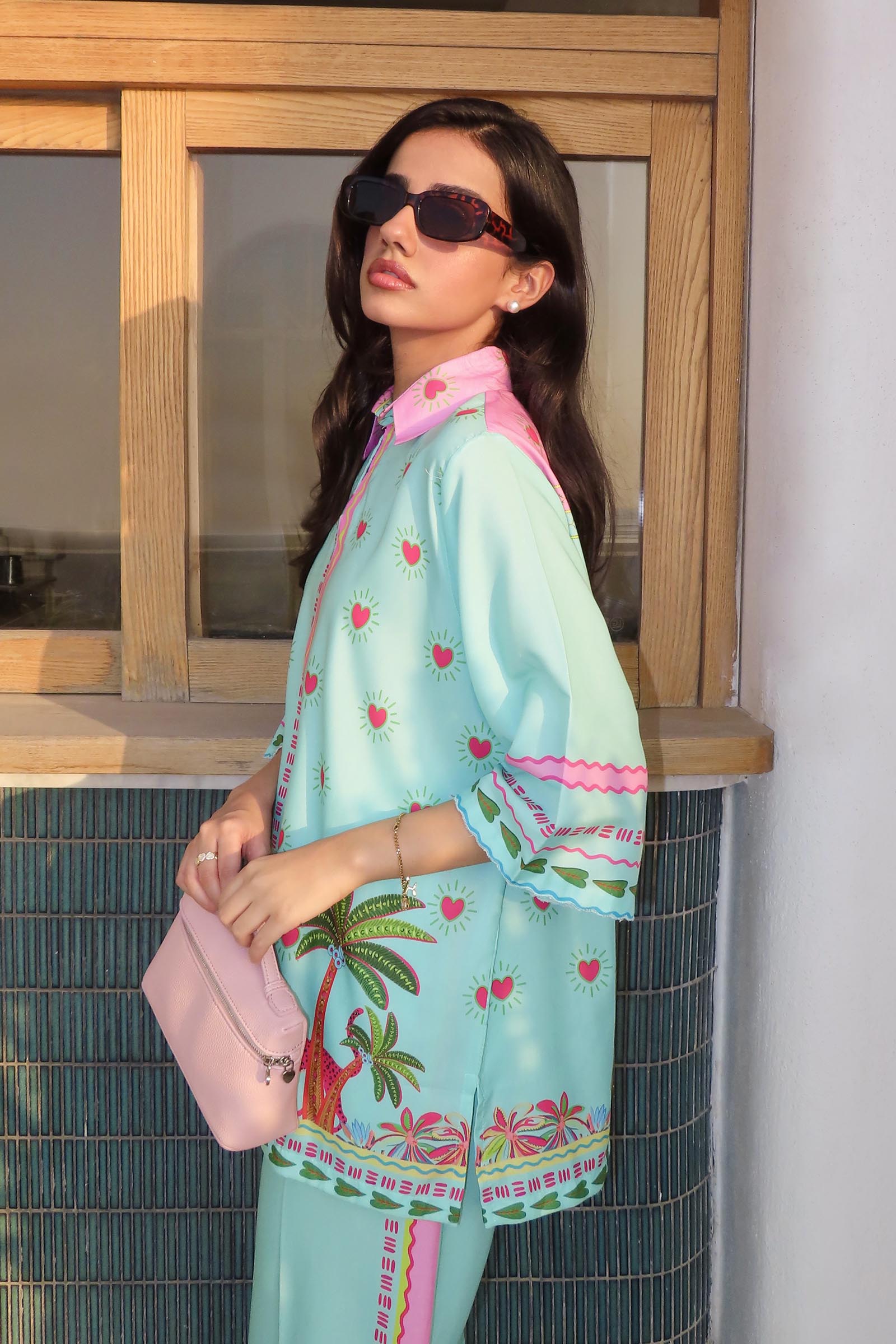Stitched Printed Lawn West Shirt + Culotte