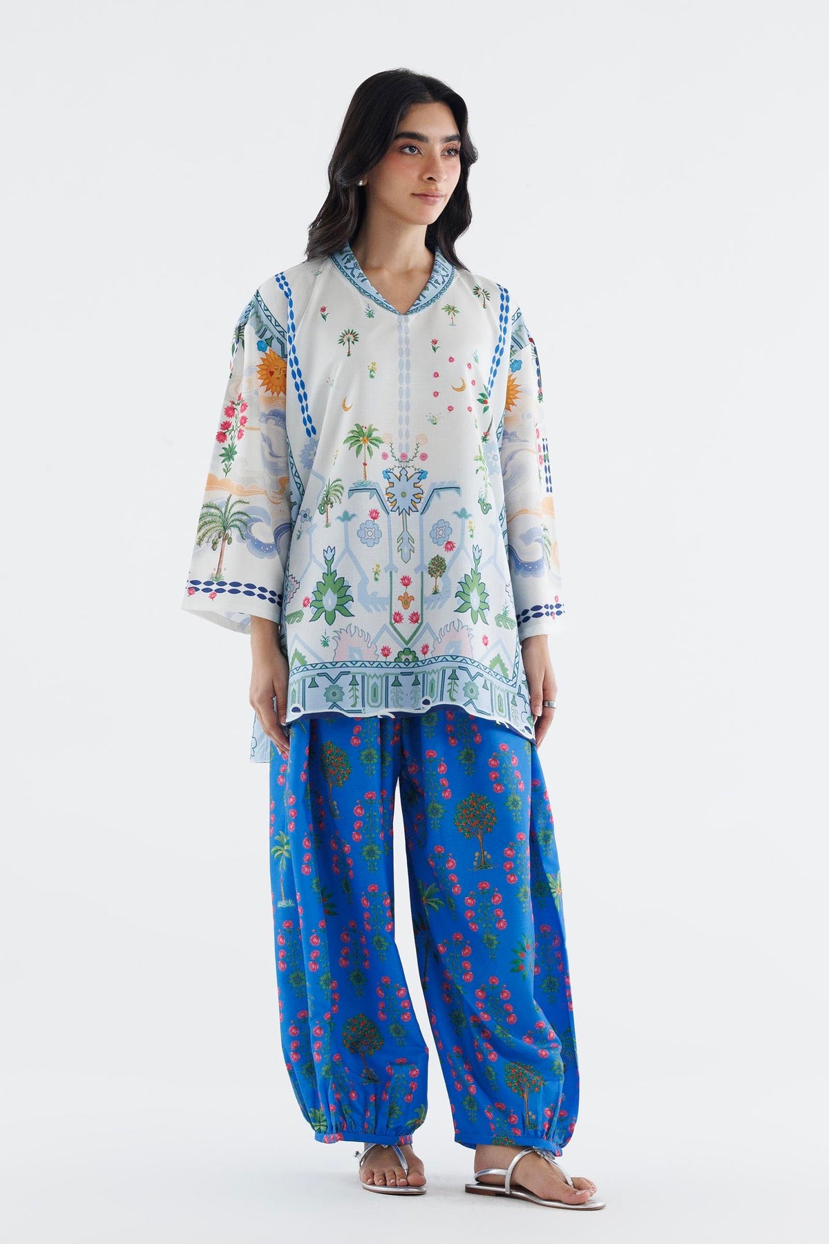 Stitched Printed Viscose Shirt+ Shalwar