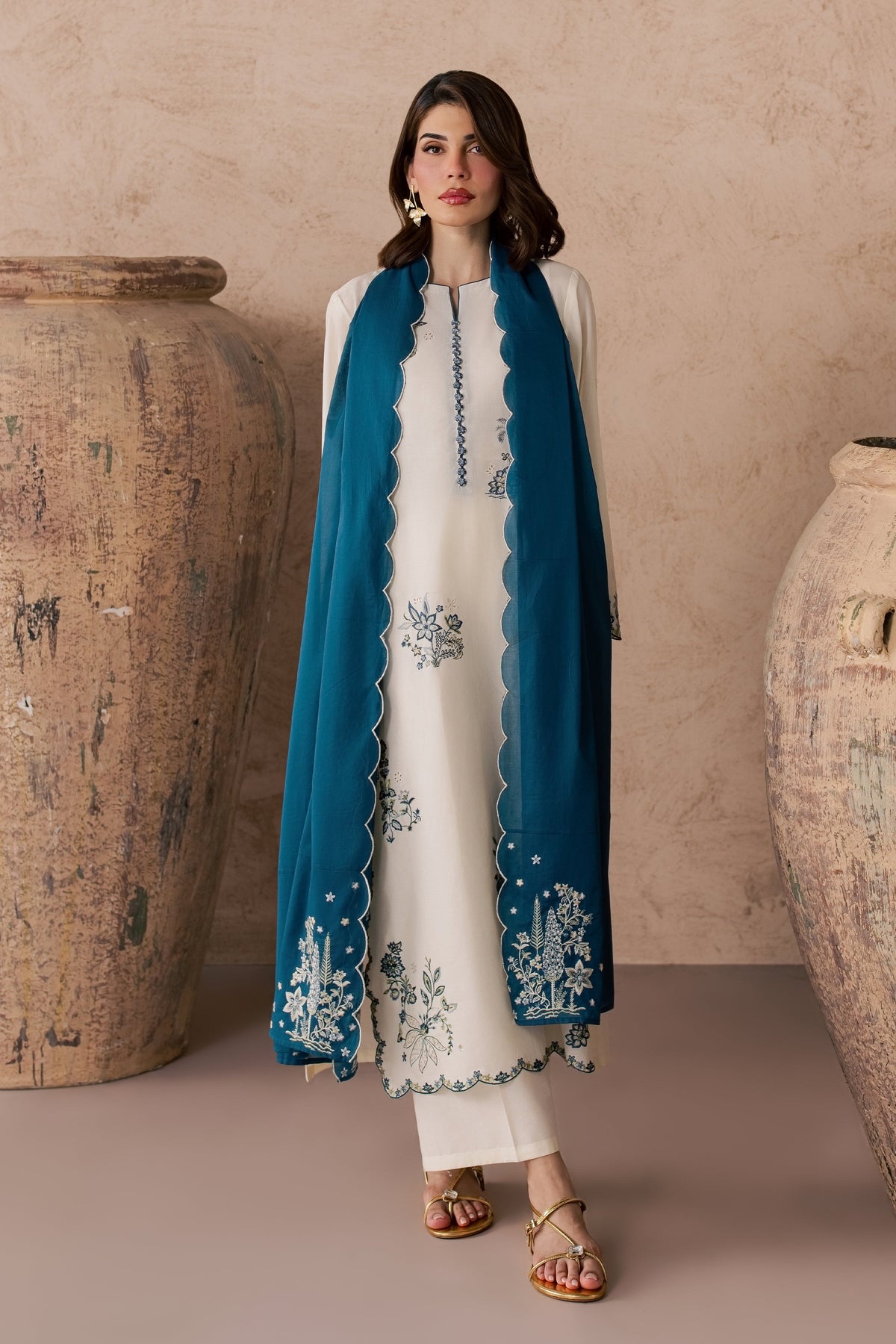 Fable 3Pc - Embroidered Lawn Dress