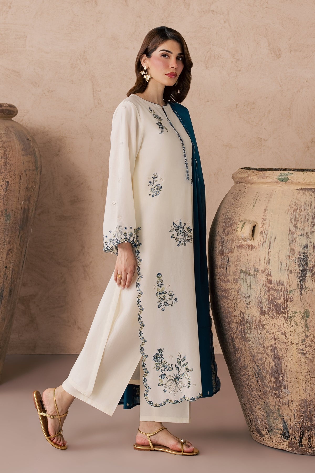 Fable 3Pc - Embroidered Lawn Dress