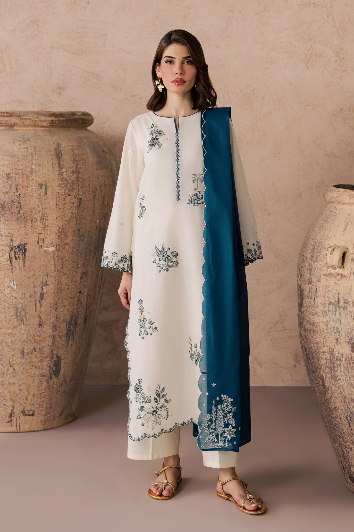 Fable 3Pc - Embroidered Lawn Dress