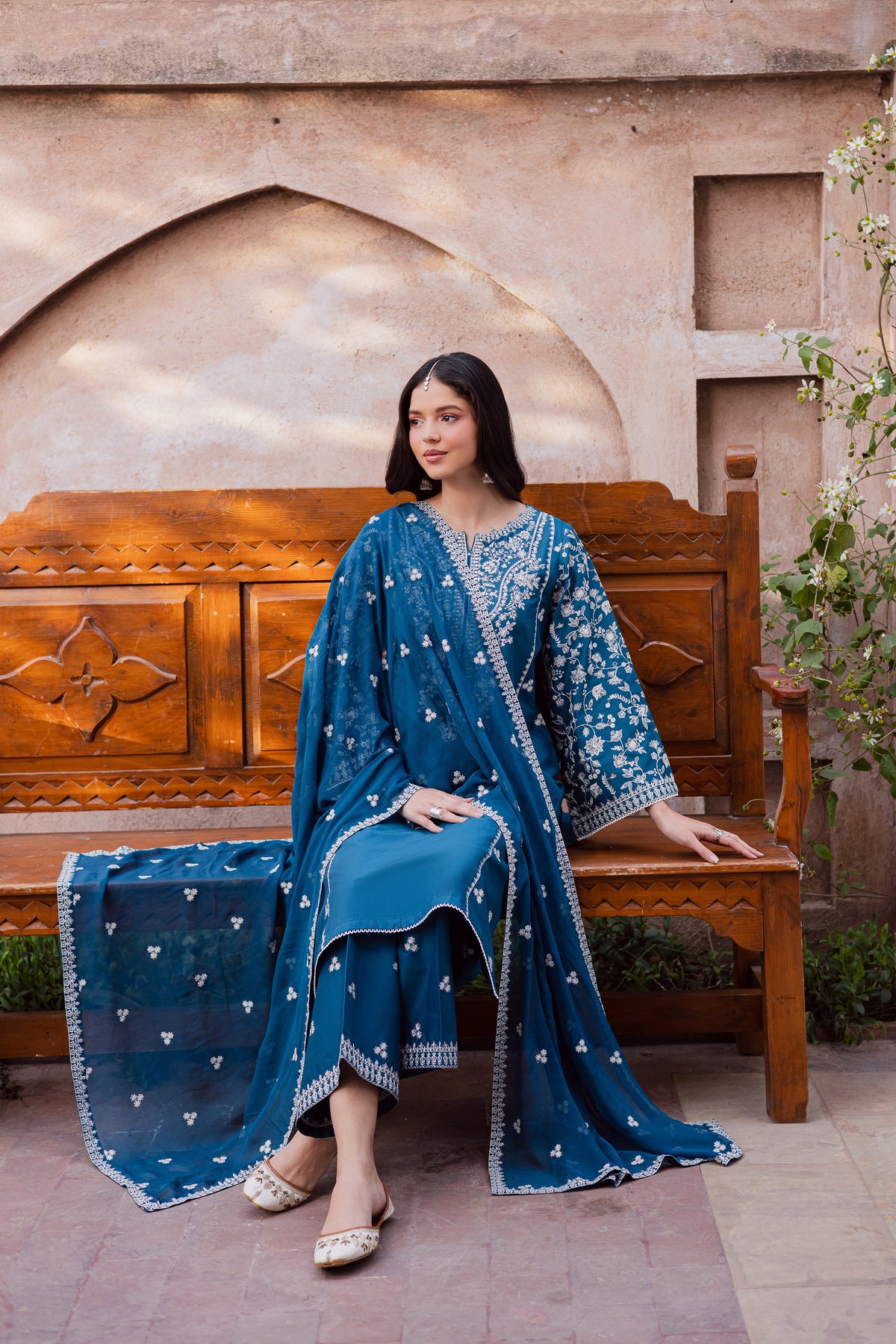 Farsali 3Pc - Festive Embroidered Lawn