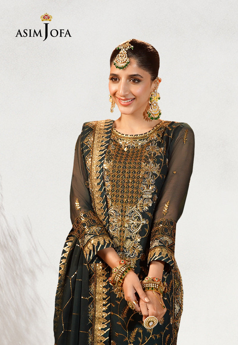 AJCD-18 EMBROIDERED CHIFFON 3 PCS