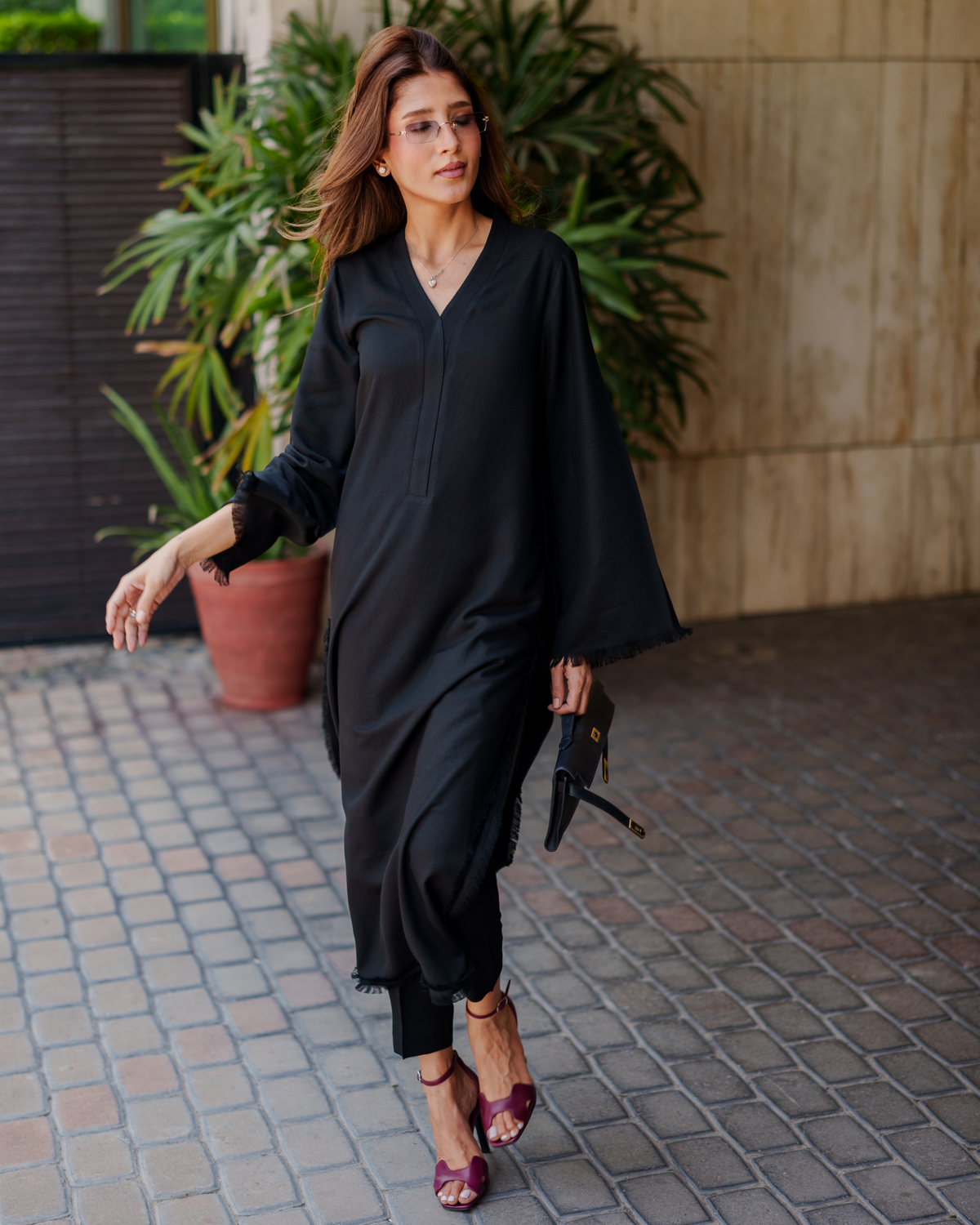 Black Karandi Fringe Set