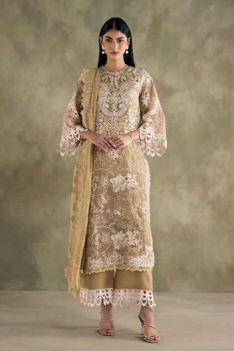 Stitched Embroidered Cotton Slub Suit